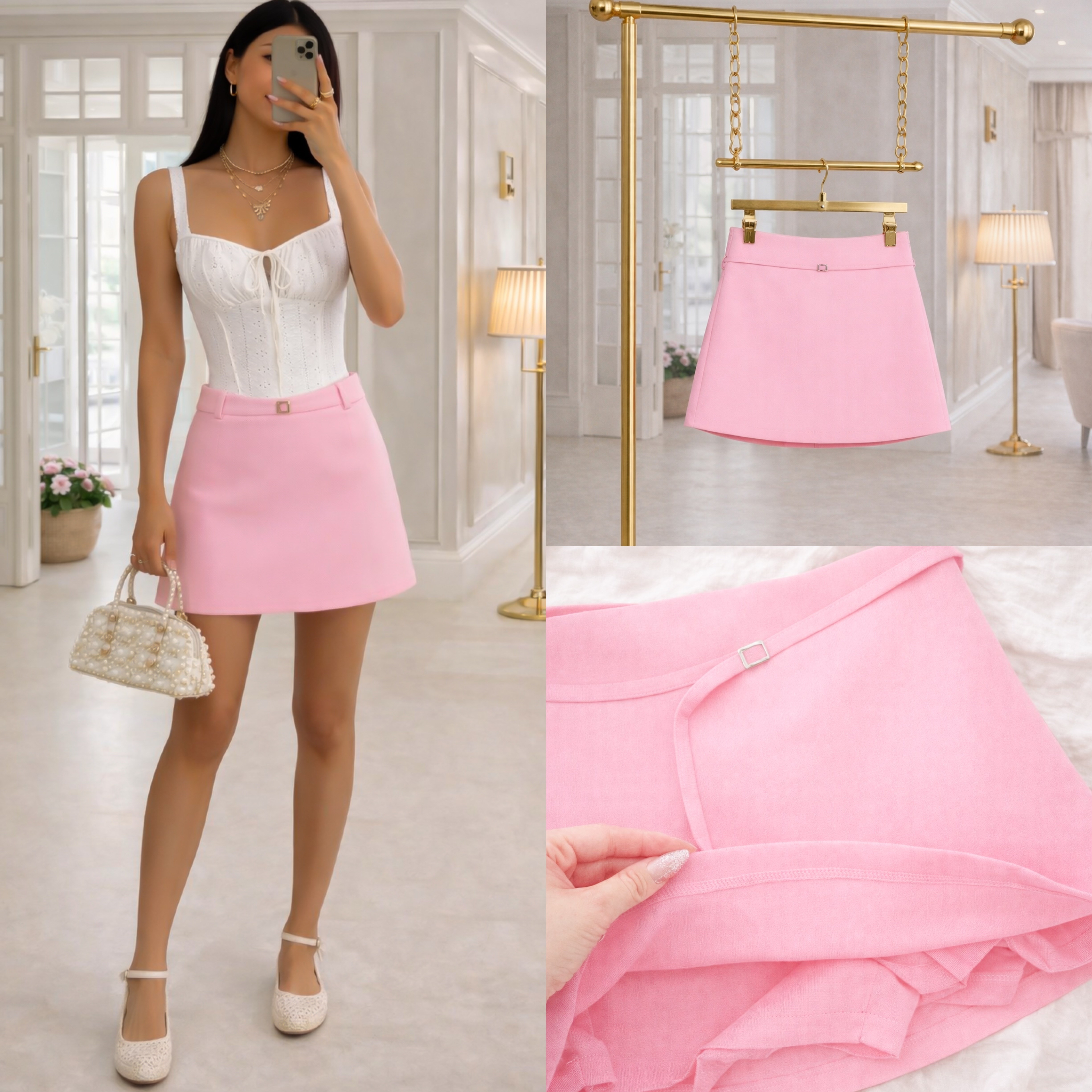 MILE İÇİ ŞORTLU FERMUARLI ETEK