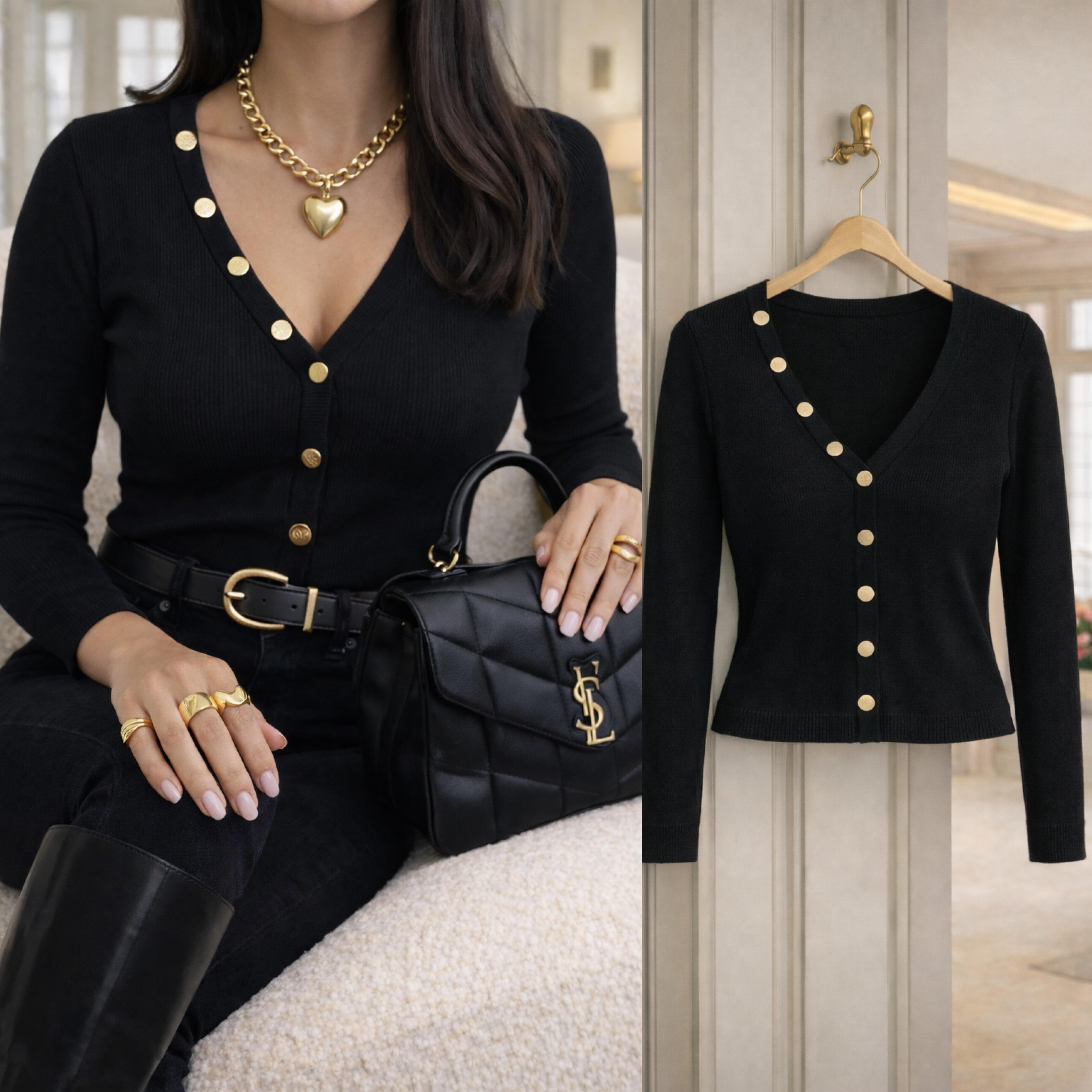 MINDA AÇILABİLİR DÜĞMELİ HIRKA BLUZ