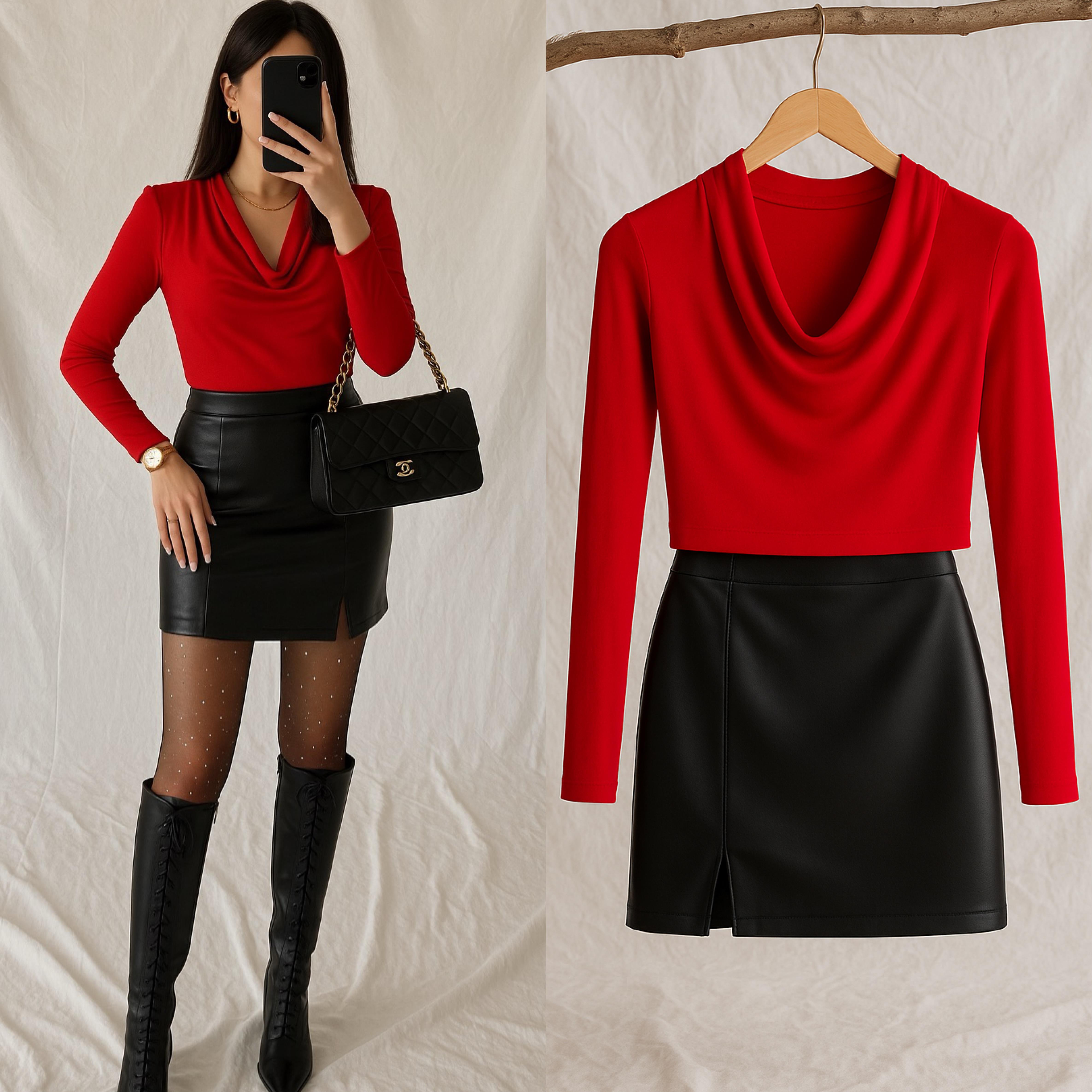 MORE DEGAJE YAKA SANDY BLUZ KIRMIZI