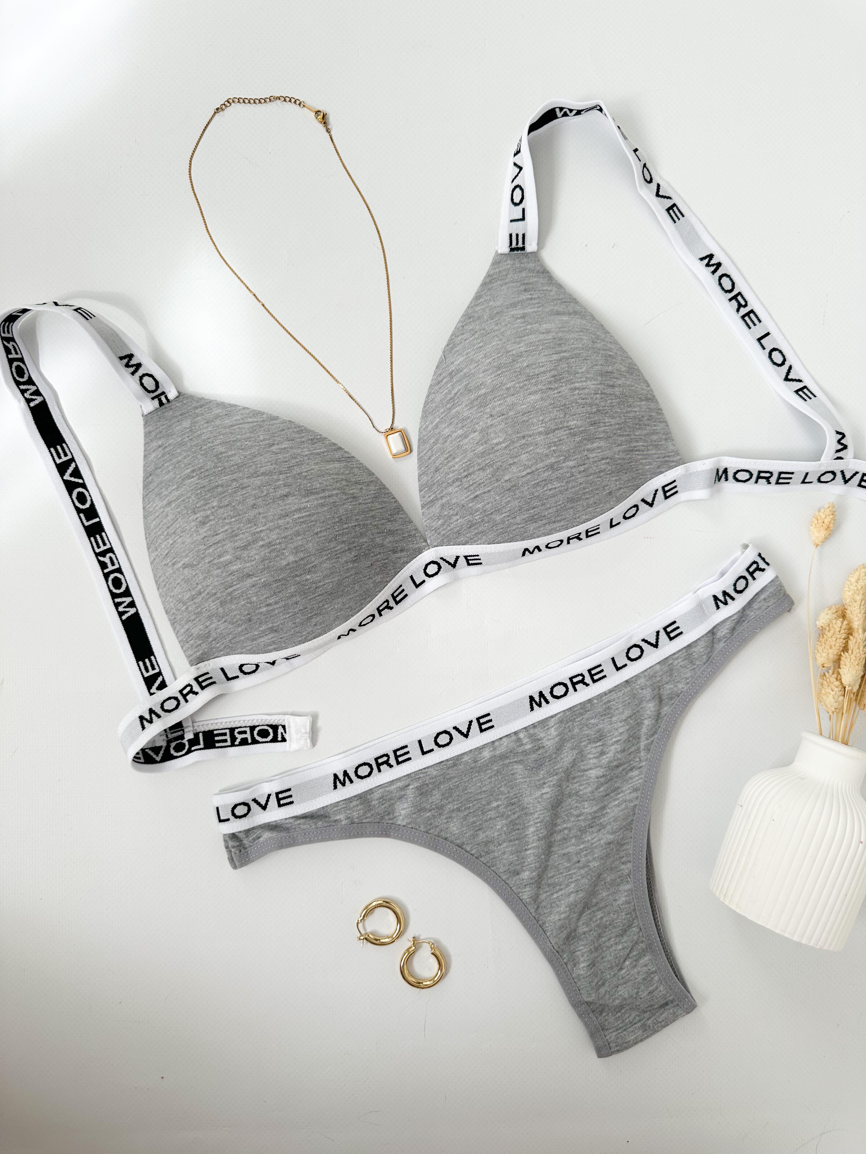 MORE LOVE DOLGULU PUSH UP İÇ ÇAMAŞIRI TAKIM GRİ