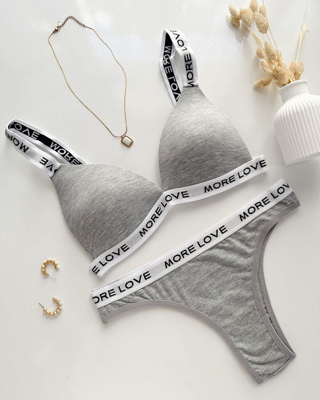 MORELOVE PUSH UP DOLGULU İÇ ÇAMAŞIRI TAKIM GRİ