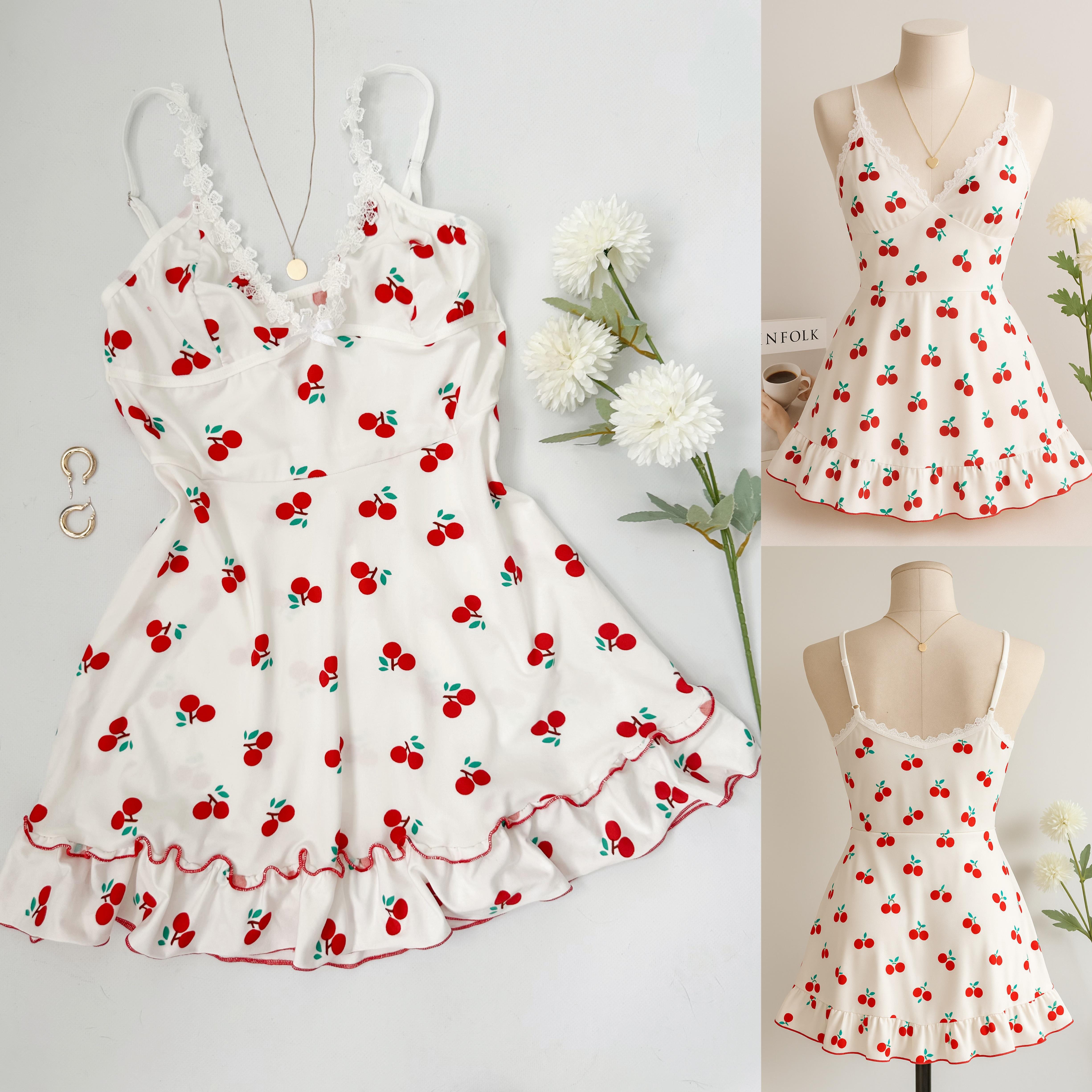 MYCHERRY PAMUKSATEN STRING DAHİL GECELİK