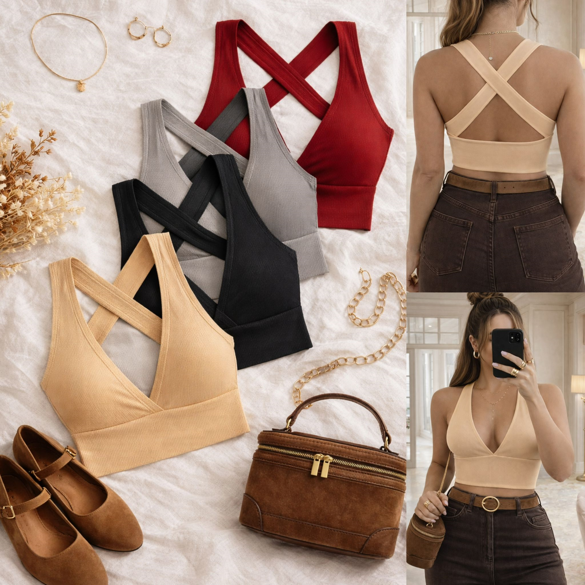 MYLA GÖĞSÜ PEDLİ CROP TOP