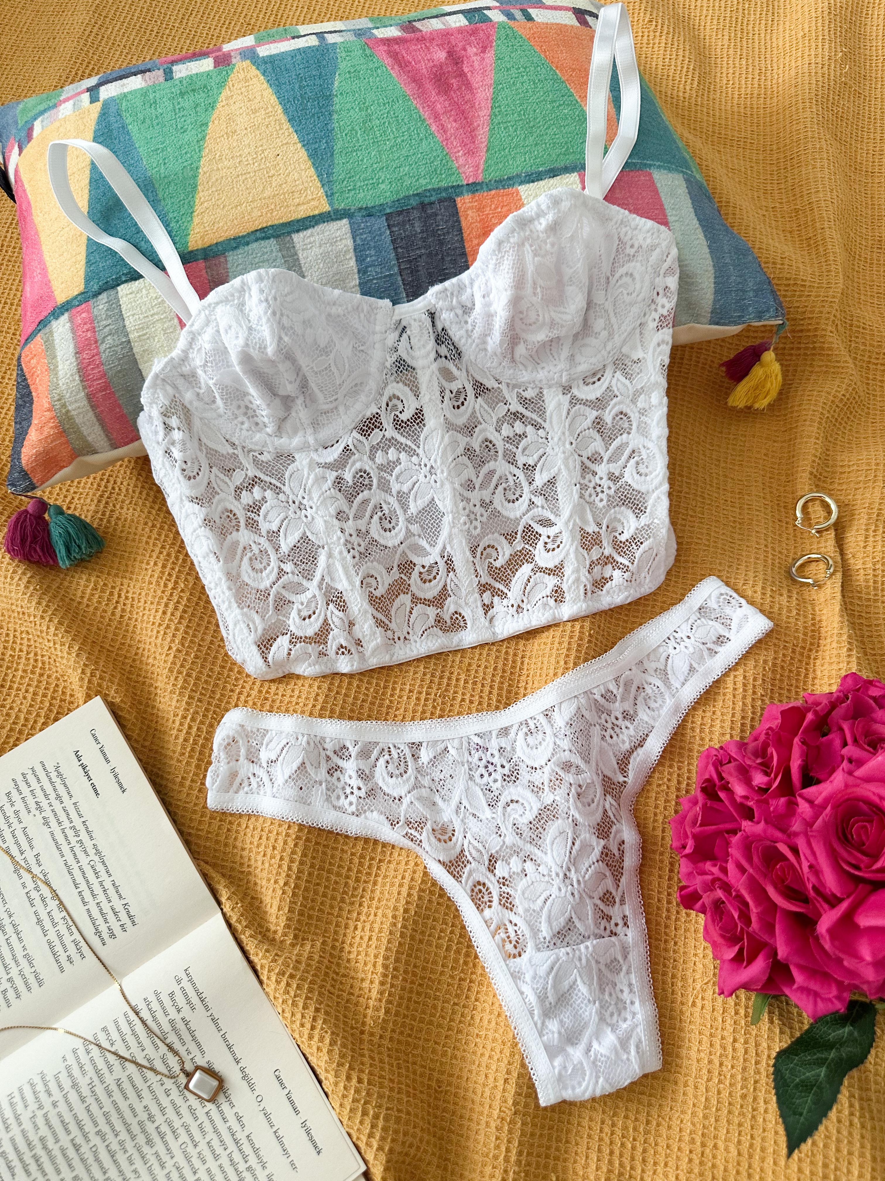 MYLADY BUSTİYER STRING İÇ ÇAMAŞIRI TAKIM BEYAZ