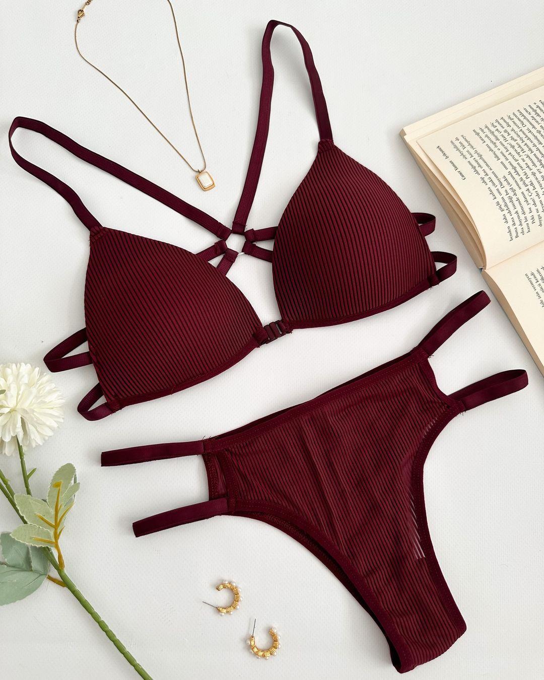 NELLY PUSH UP DOLGULU İÇ ÇAMAŞIRI TAKIM BORDO