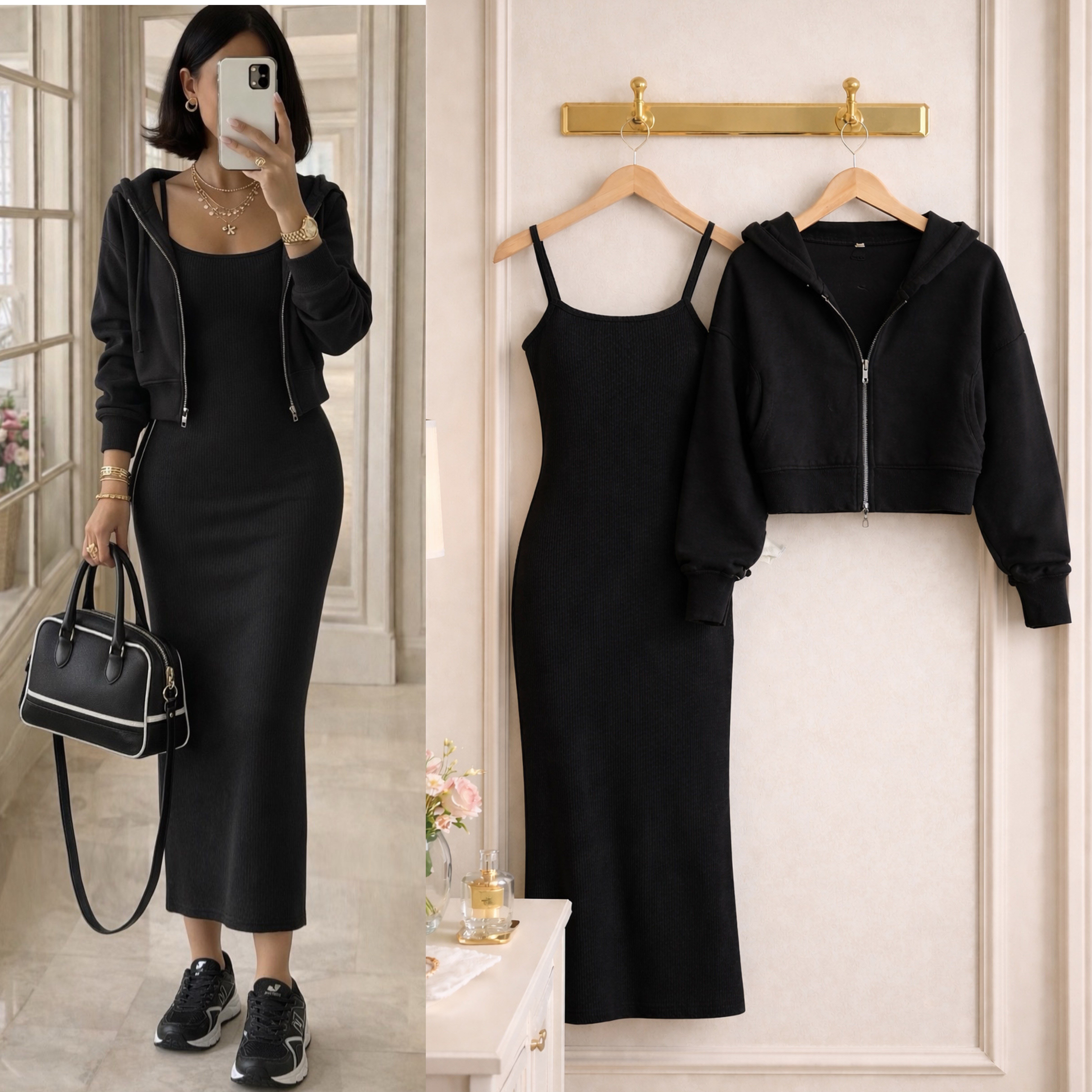 NIVYA KAPÜŞONLU SWEAT ELBİSE TAKIM 