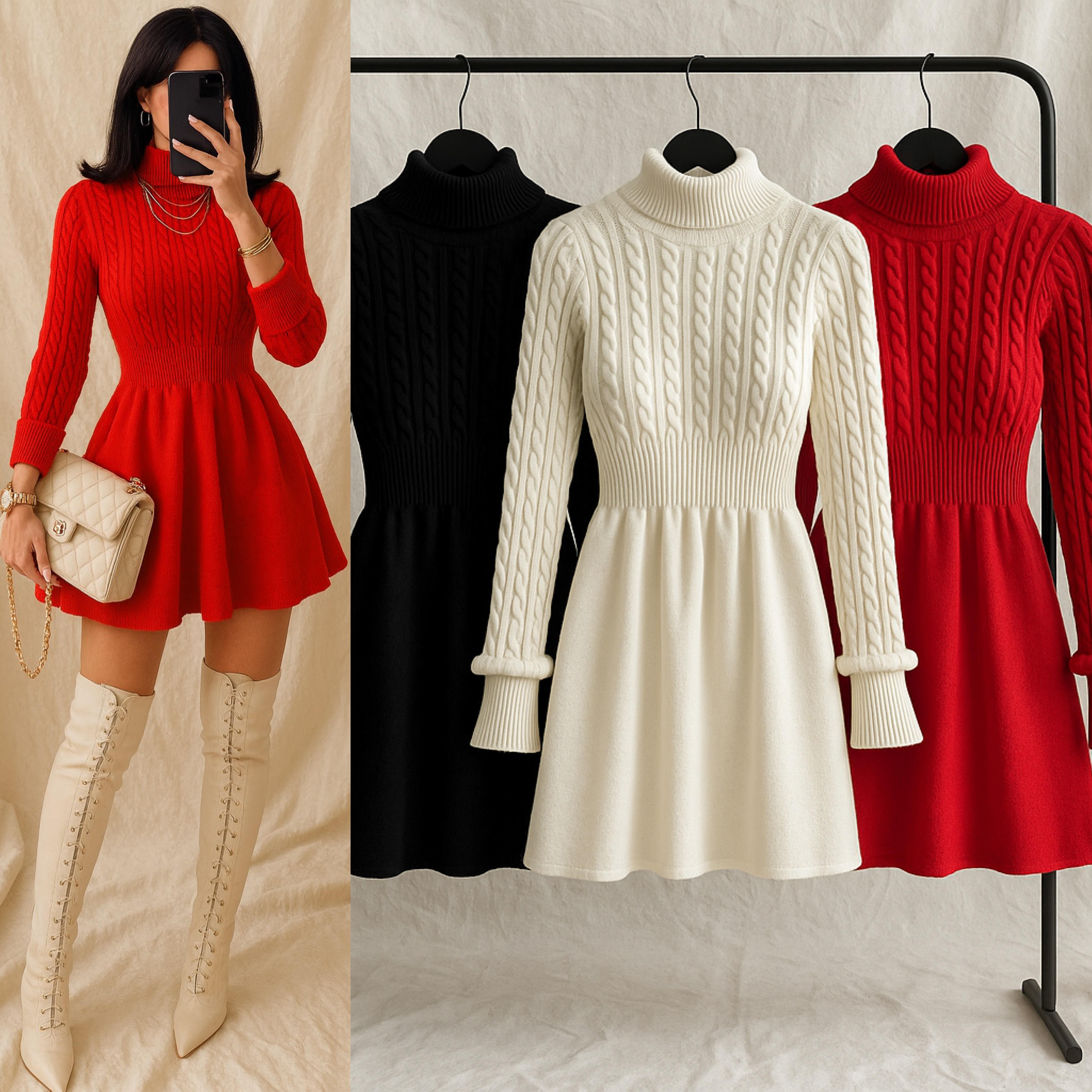 NORENA TRİKO BALIKÇI ELBİSE