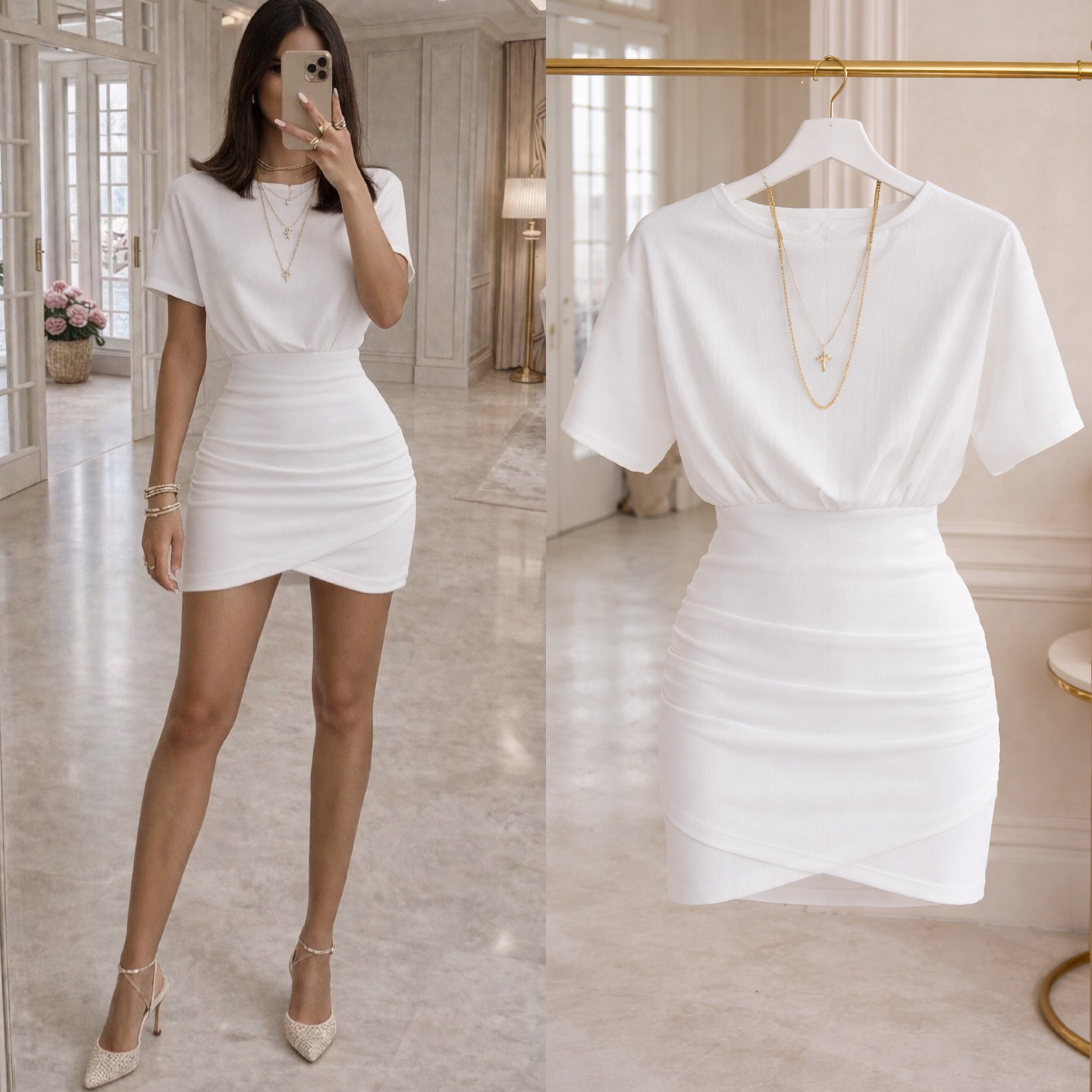 OLIRA ESNEK MİNİ ELBİSE 