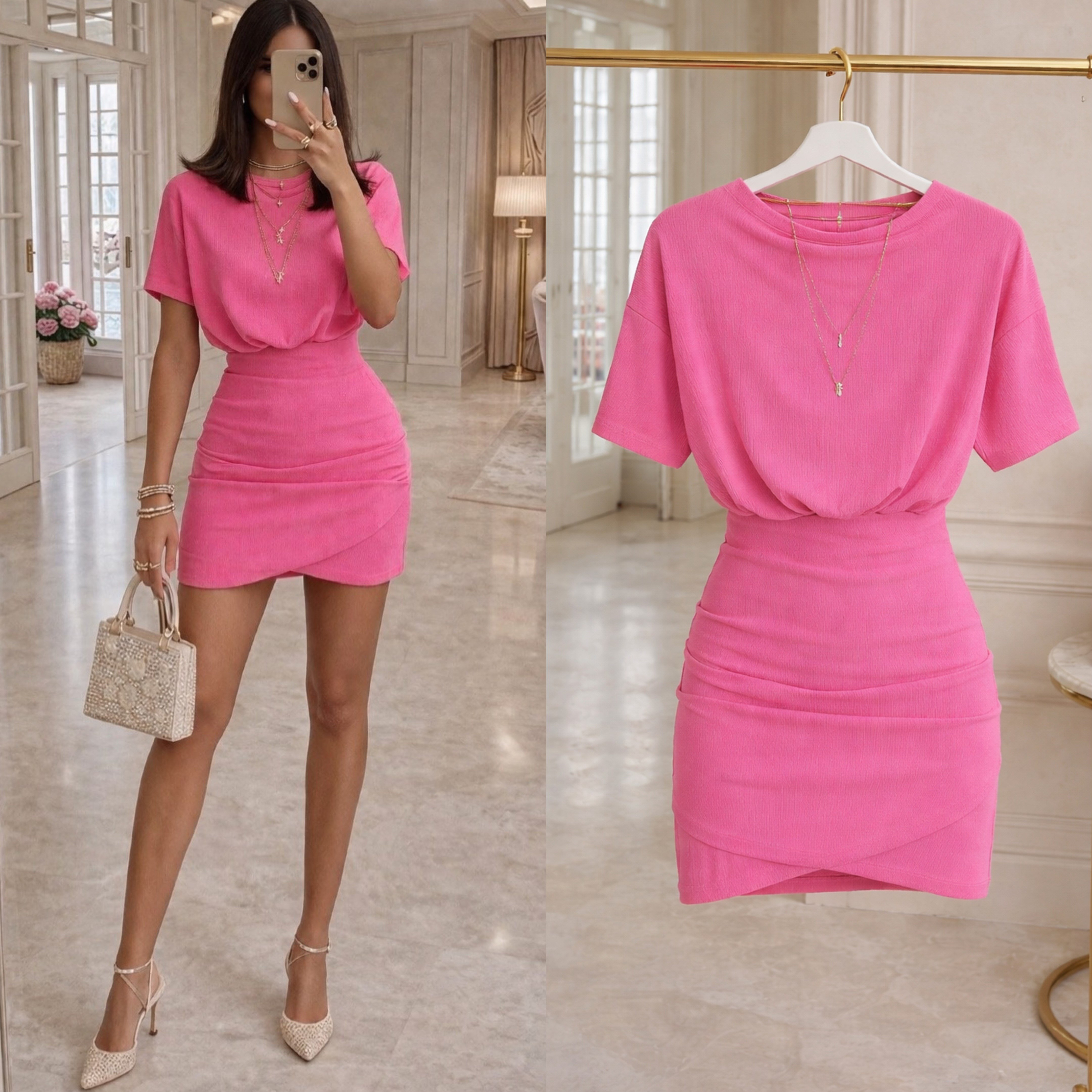 OLIRA ESNEK MİNİ ELBİSE