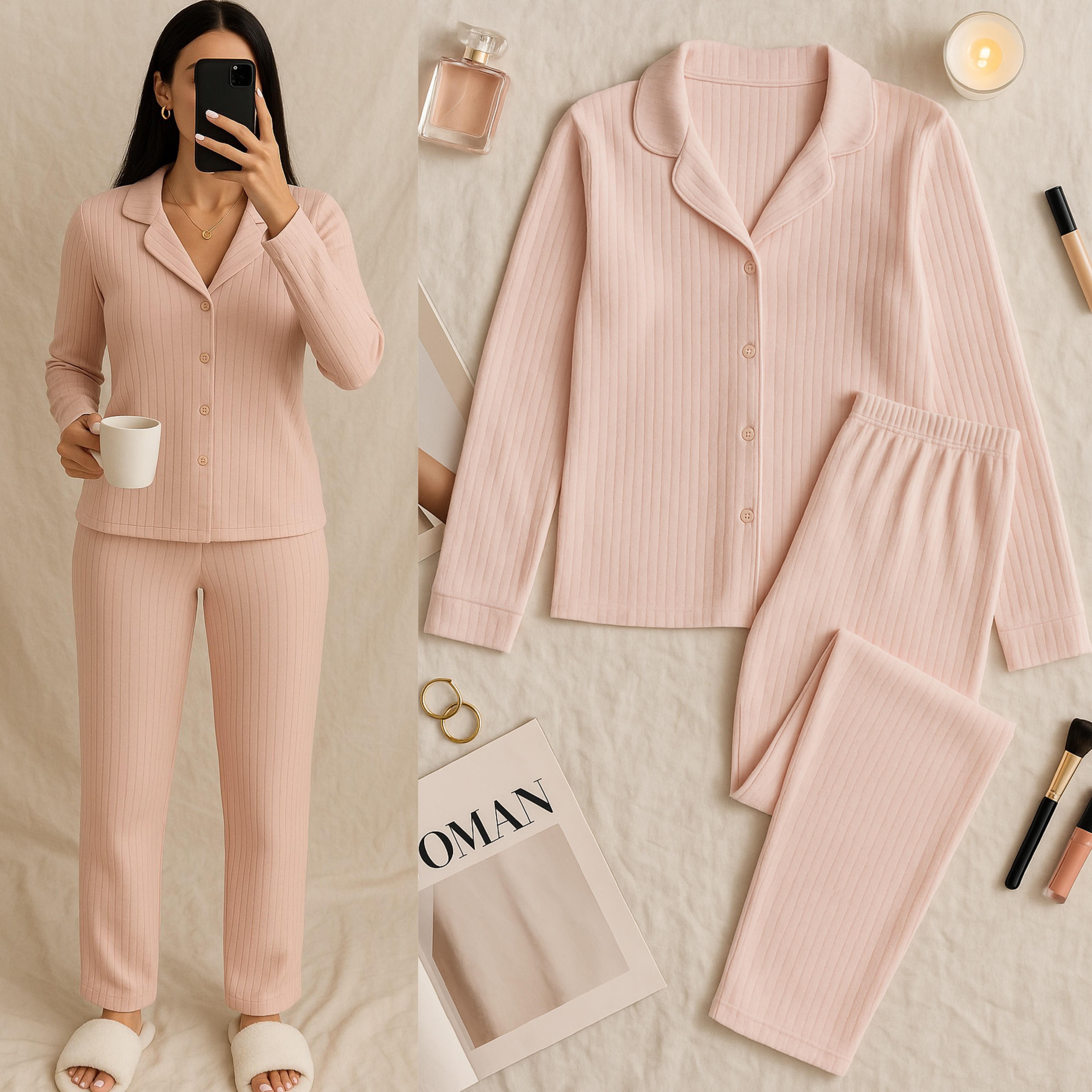 PINKME PAMUKLU PİJAMA TAKIMI