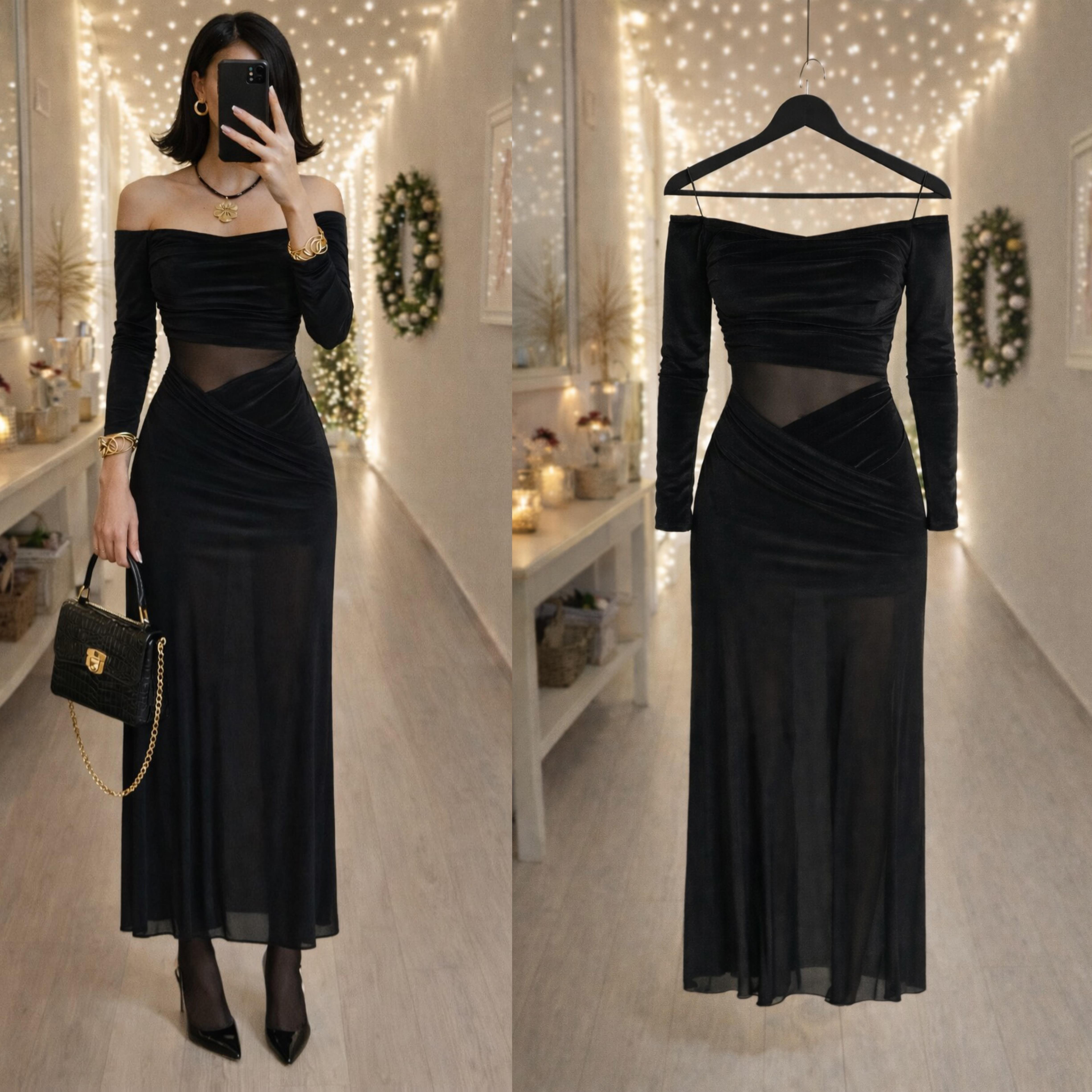 RINA TÜL DETAYLI ELBİSE