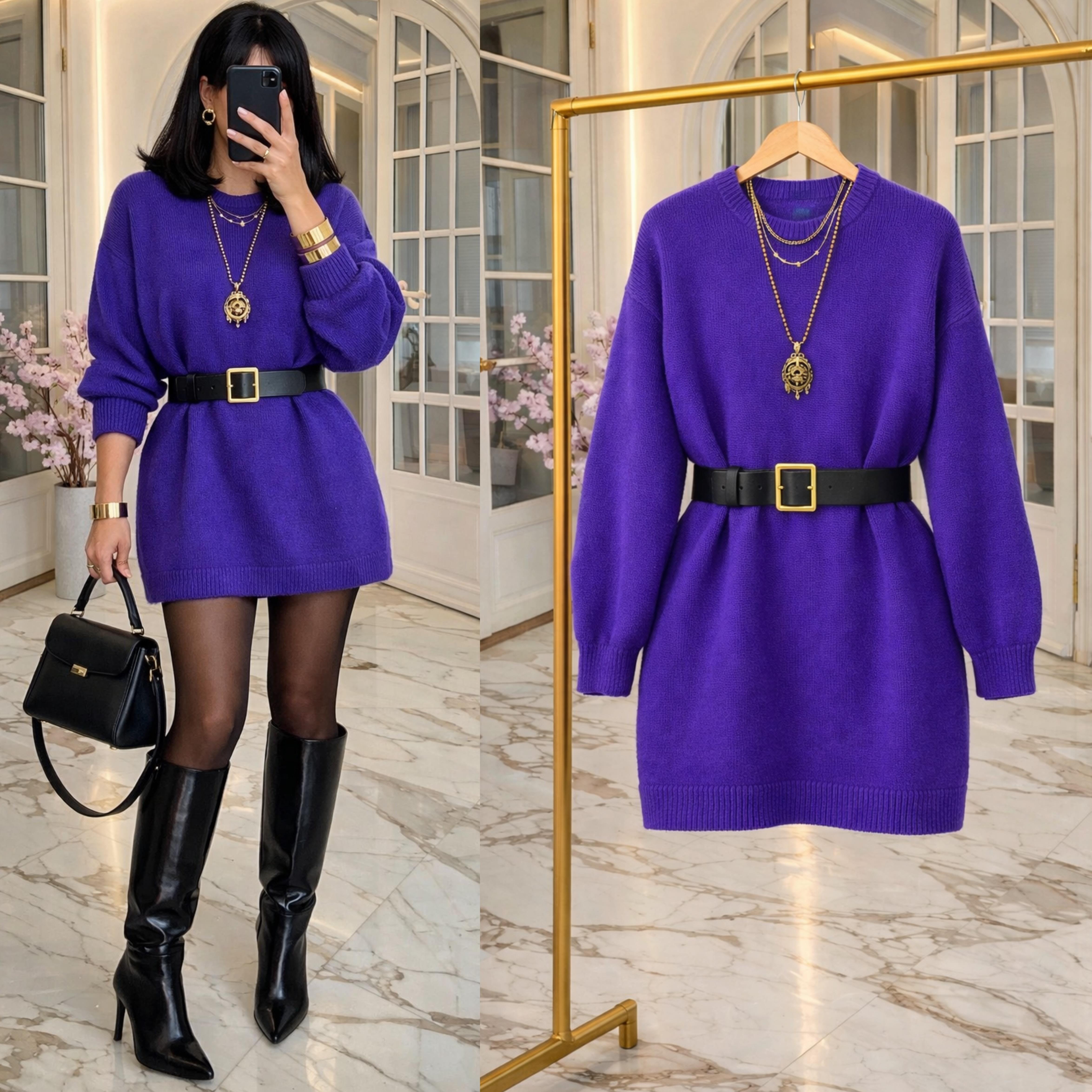 SONA TUNİK KEMERLİ KAZAK 