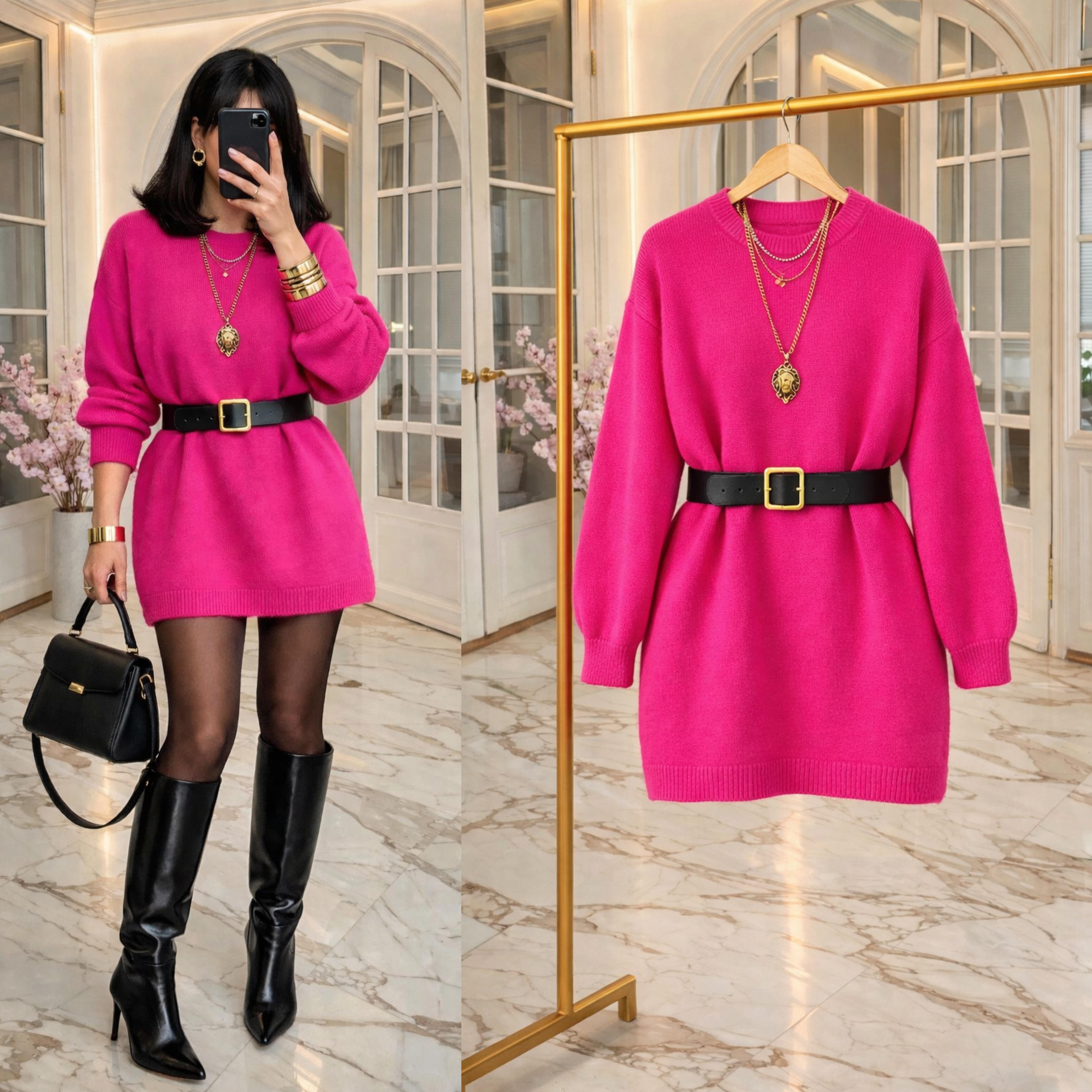 SONA TUNİK KEMERLİ KAZAK 