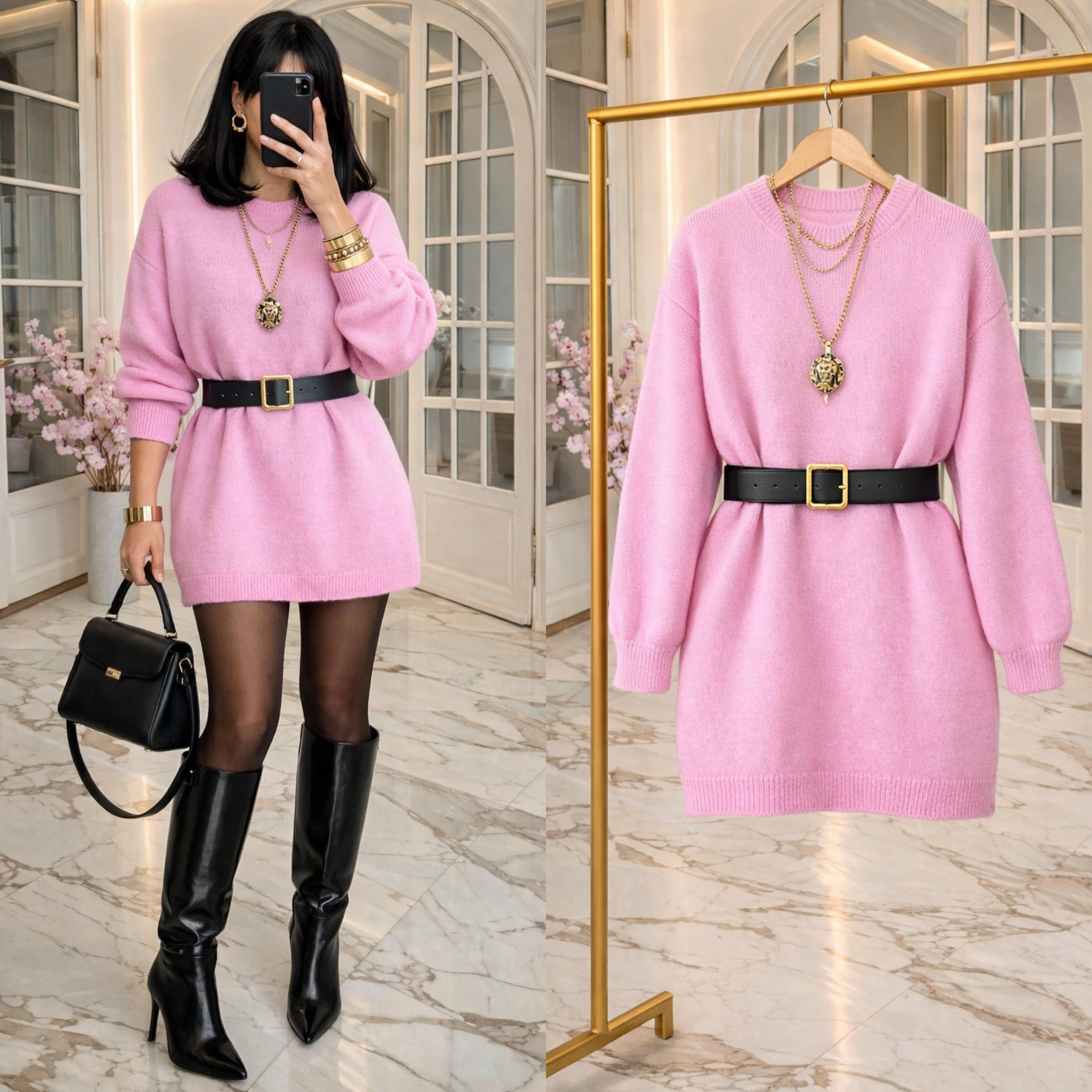 SONA TUNİK KEMERLİ KAZAK