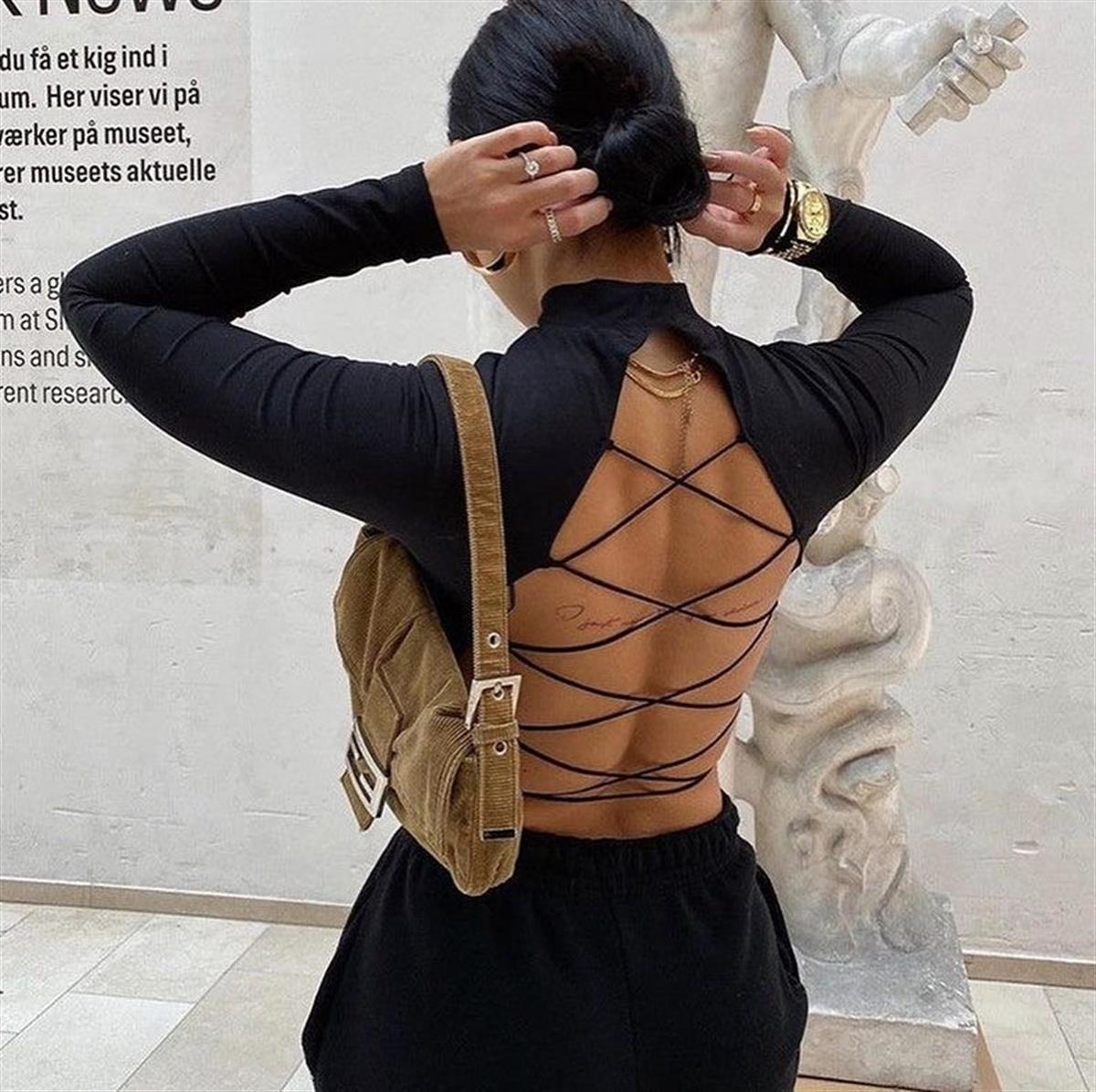 TAMARA SIRT İPLİ BLUZ