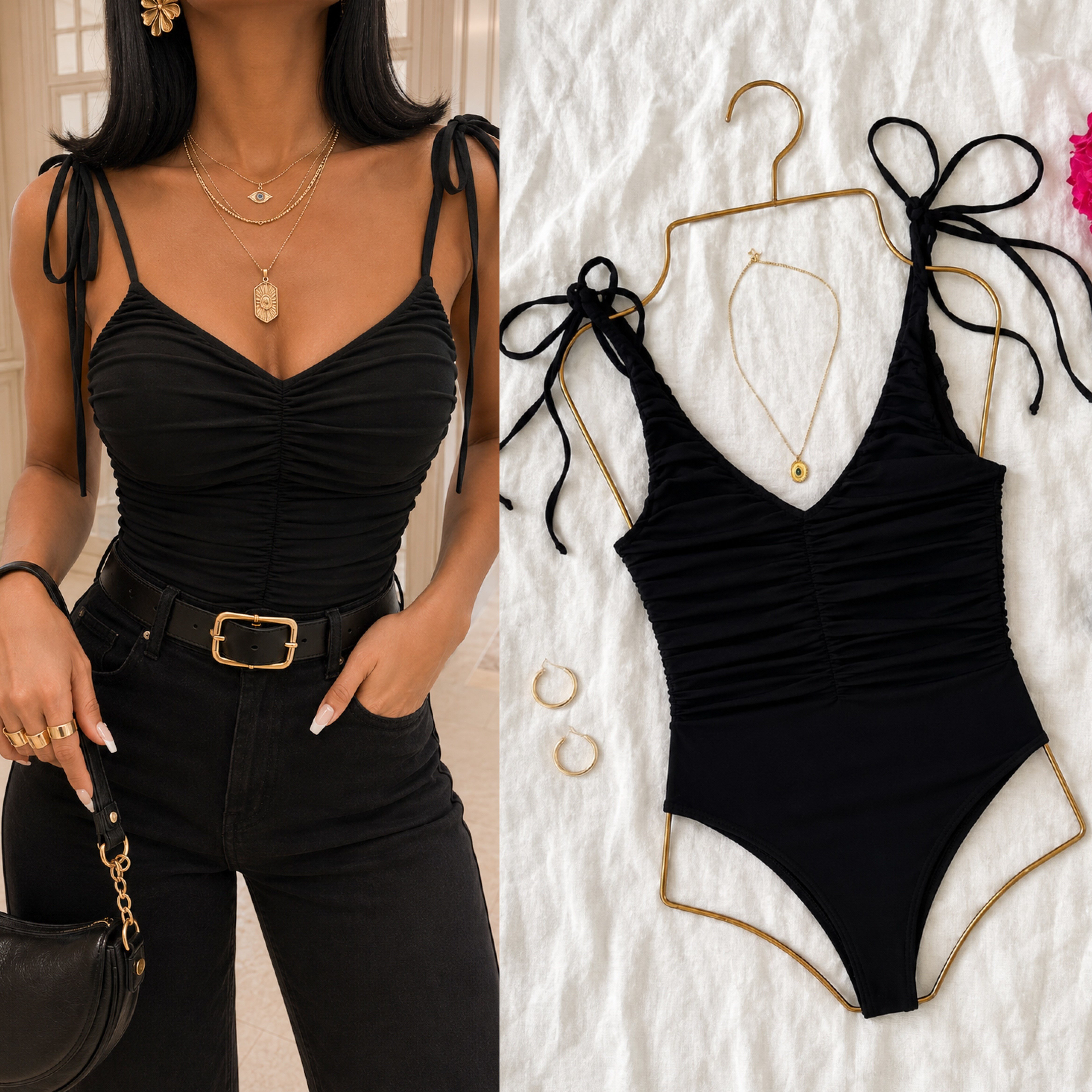 TOPSHP ASTARLI TÜL ÇITÇITLI BODYSUIT 