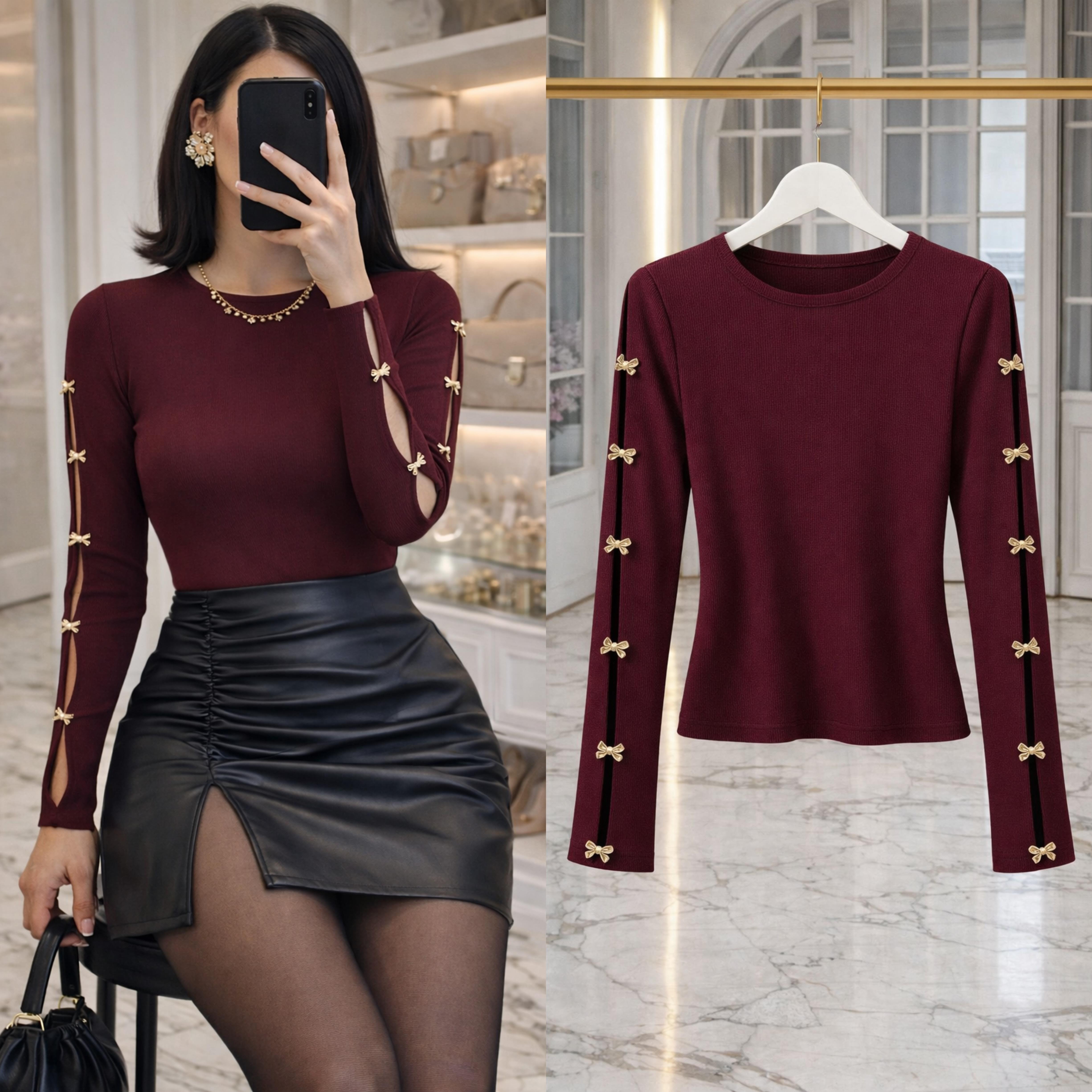 VINA GOLD AKSESUARLI BLUZ