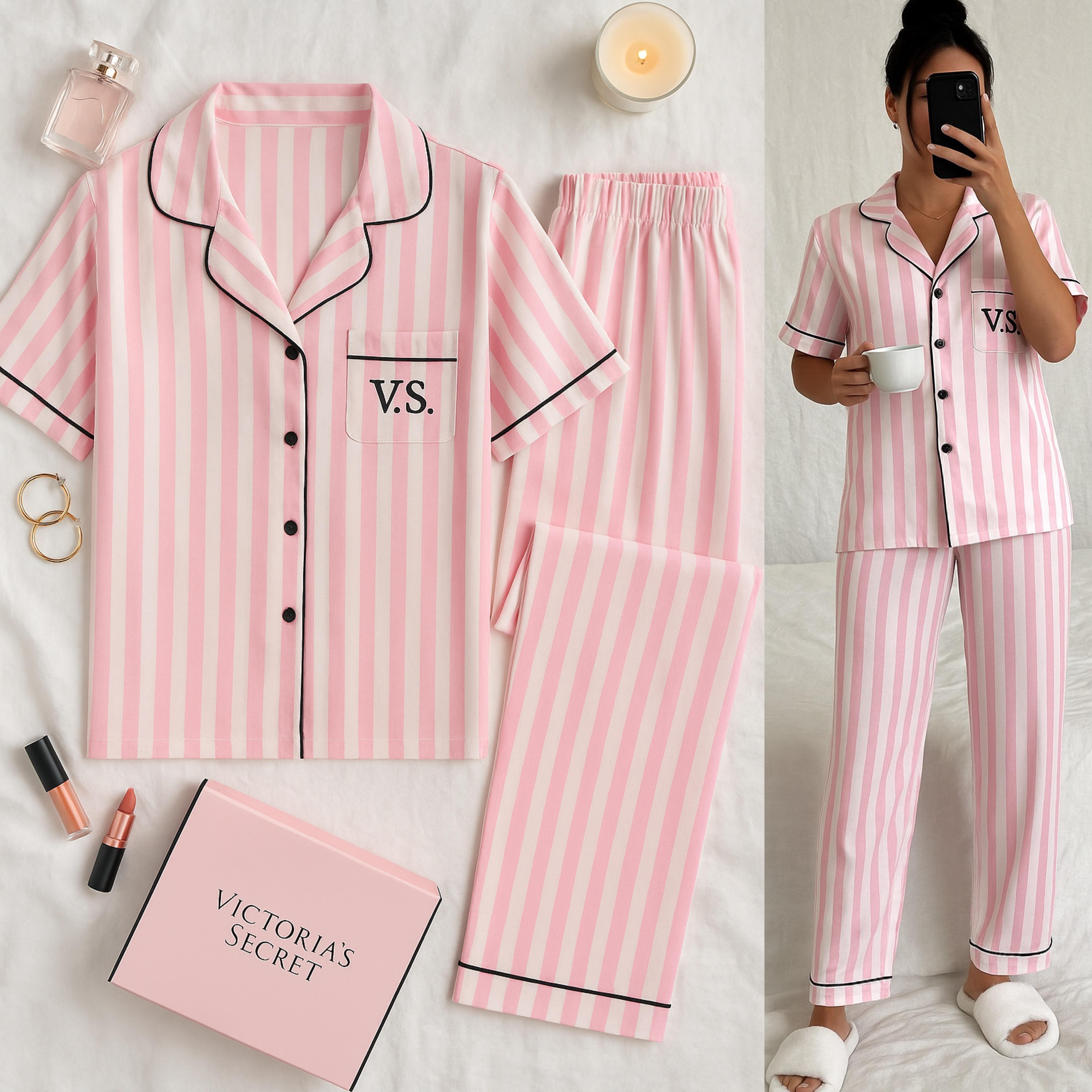 VS ÇİZGİLİ PİJAMA TAKIMI(KUTU DAHİL)