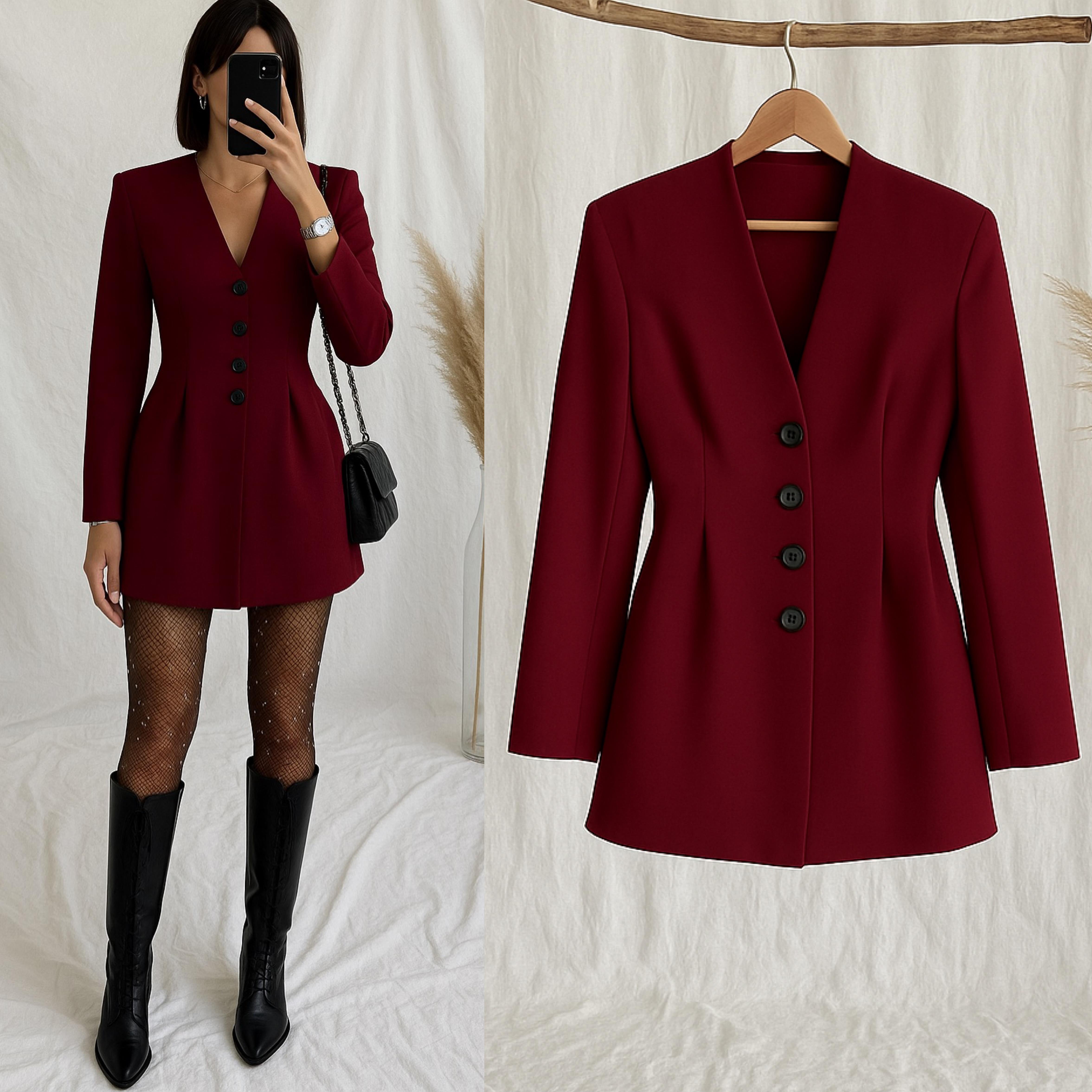 WAI DÜĞMELİ CEKET ELBİSE