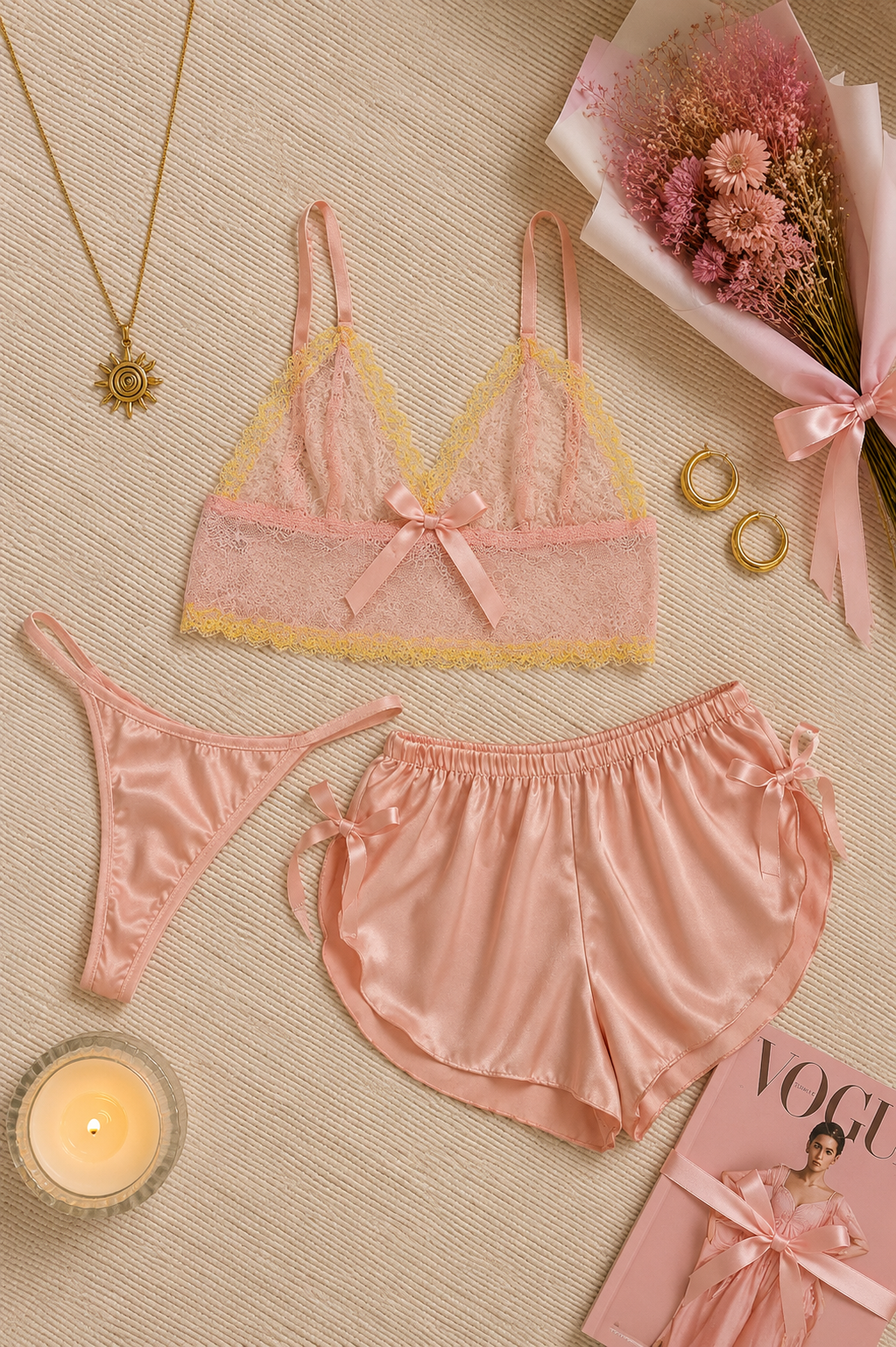 YLW  BRALET ŞORT STRING TAKIM