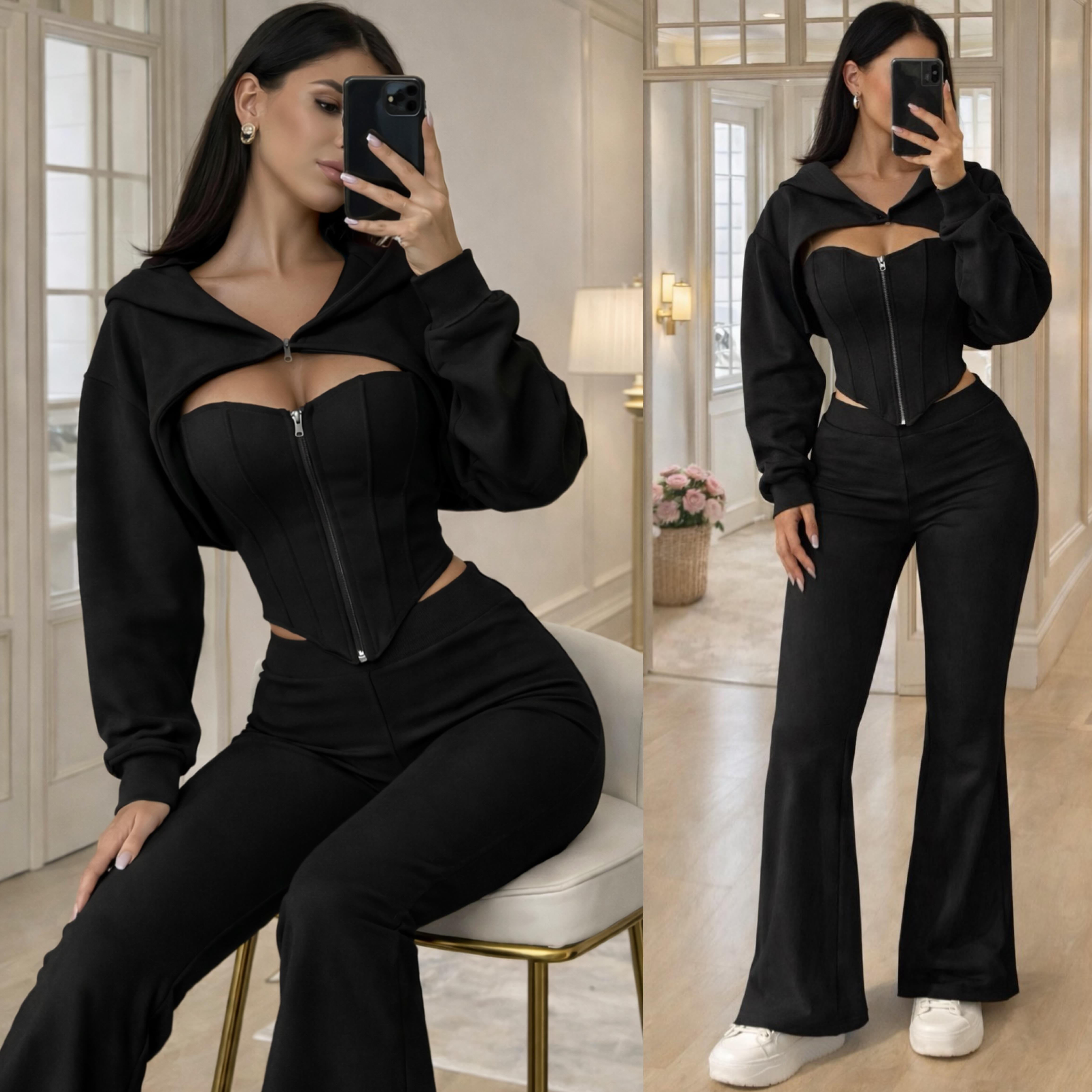 ZEIN BOLERO BUSTİYER ALT SÜET TAKIM 