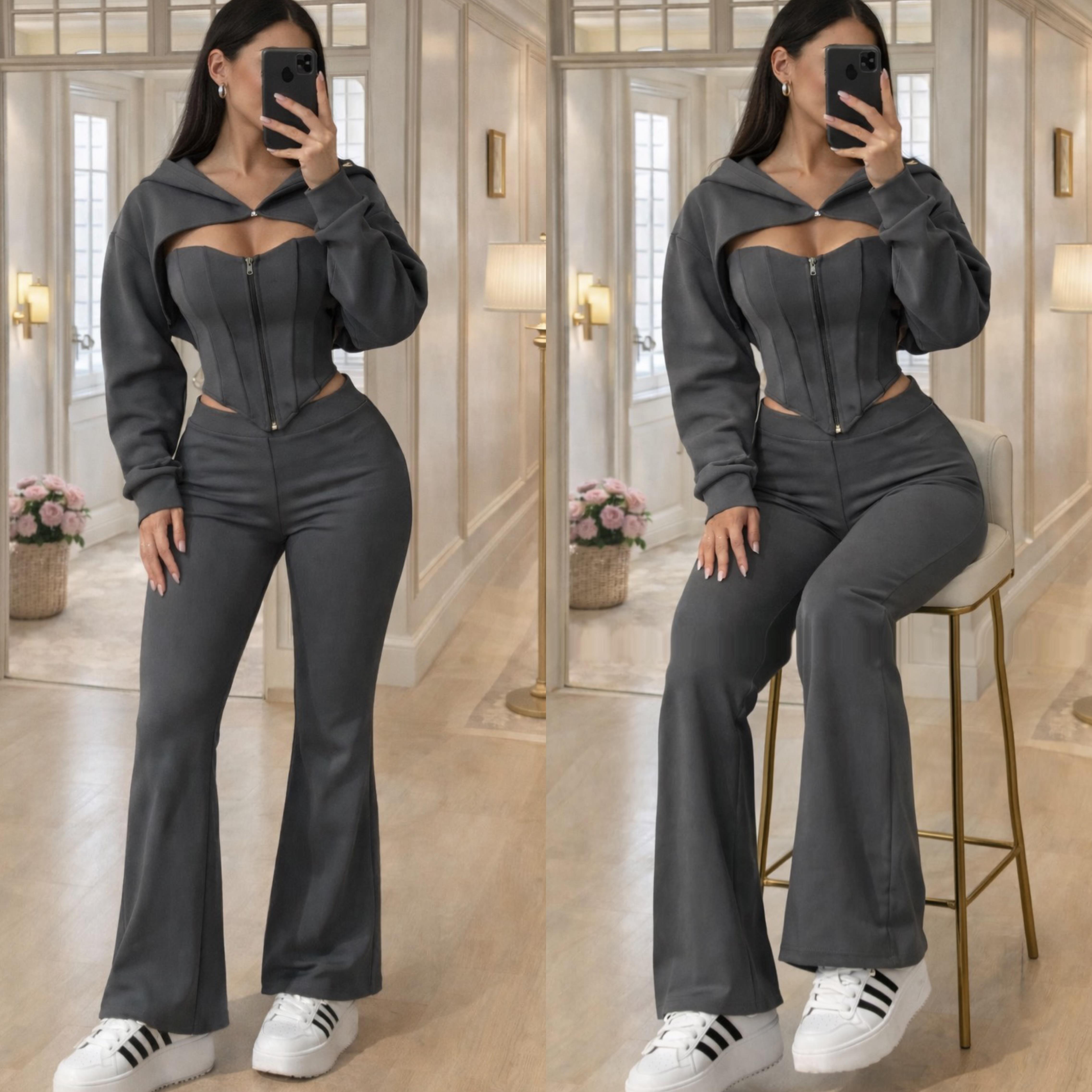 ZEIN BOLERO BUSTİYER ALT SÜET TAKIM 