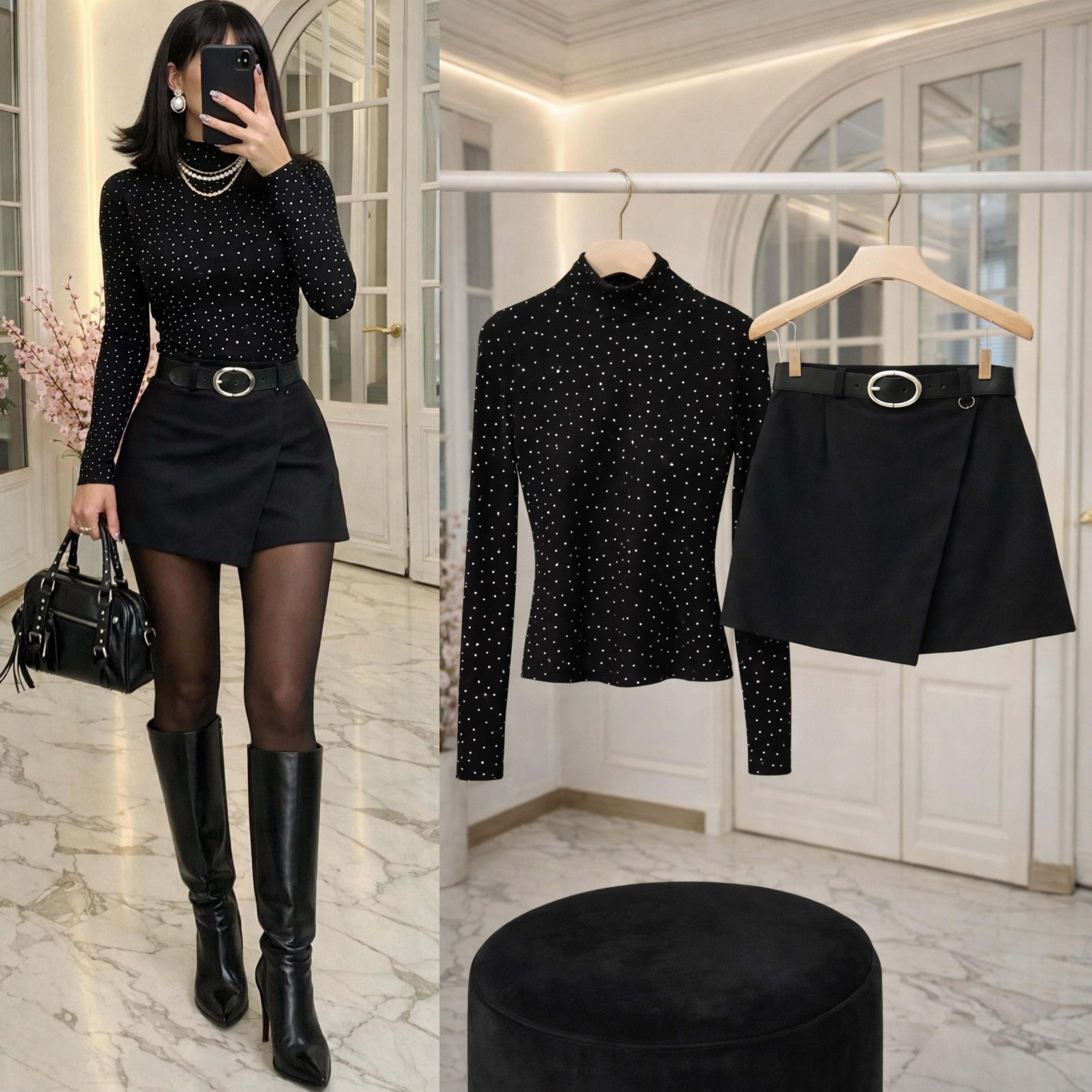 ZENA ÇIKARILABİLİR KEMERLİ ESNEK ŞORT ETEK