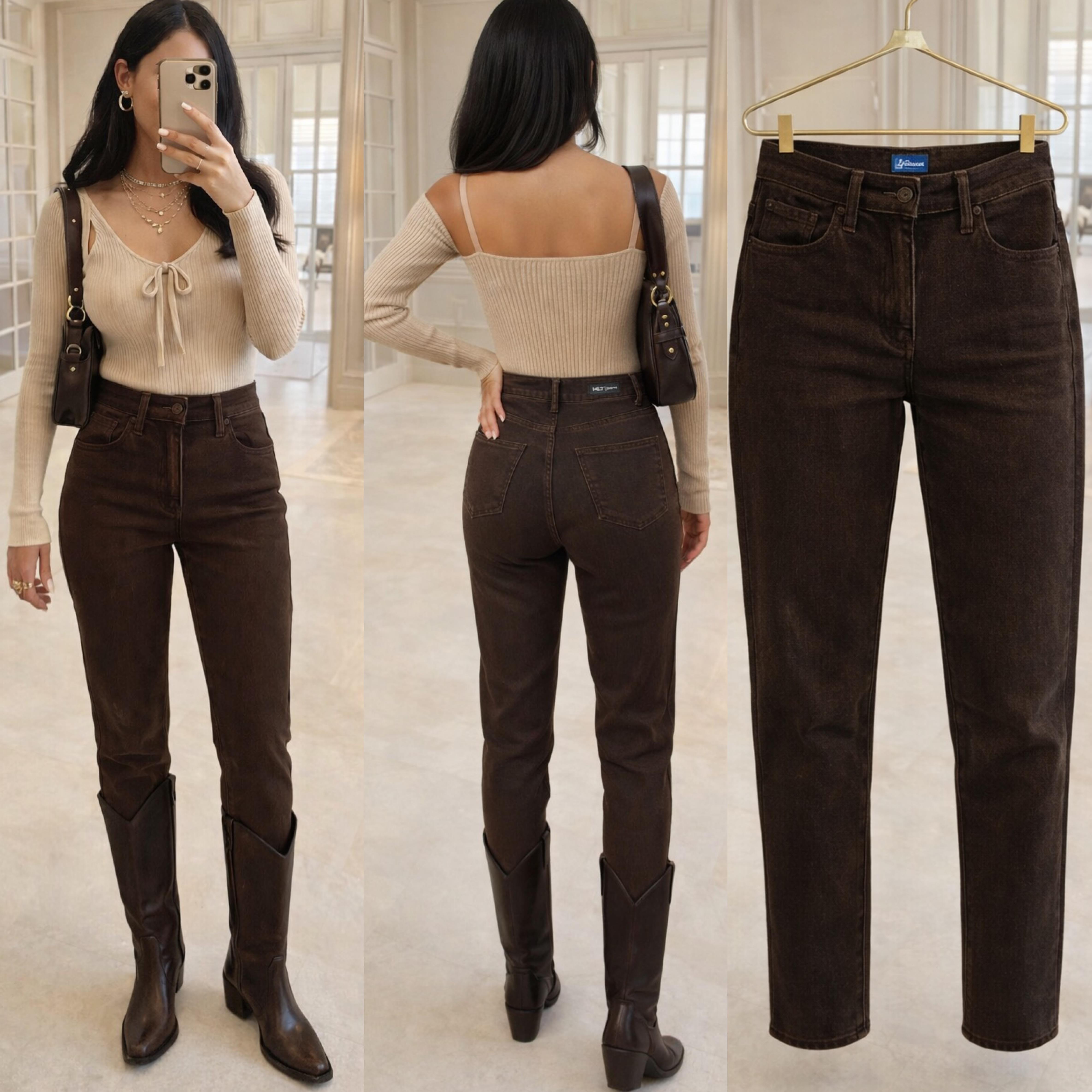ZR BROWN YÜKSEK BEL STRAIGHT JEAN