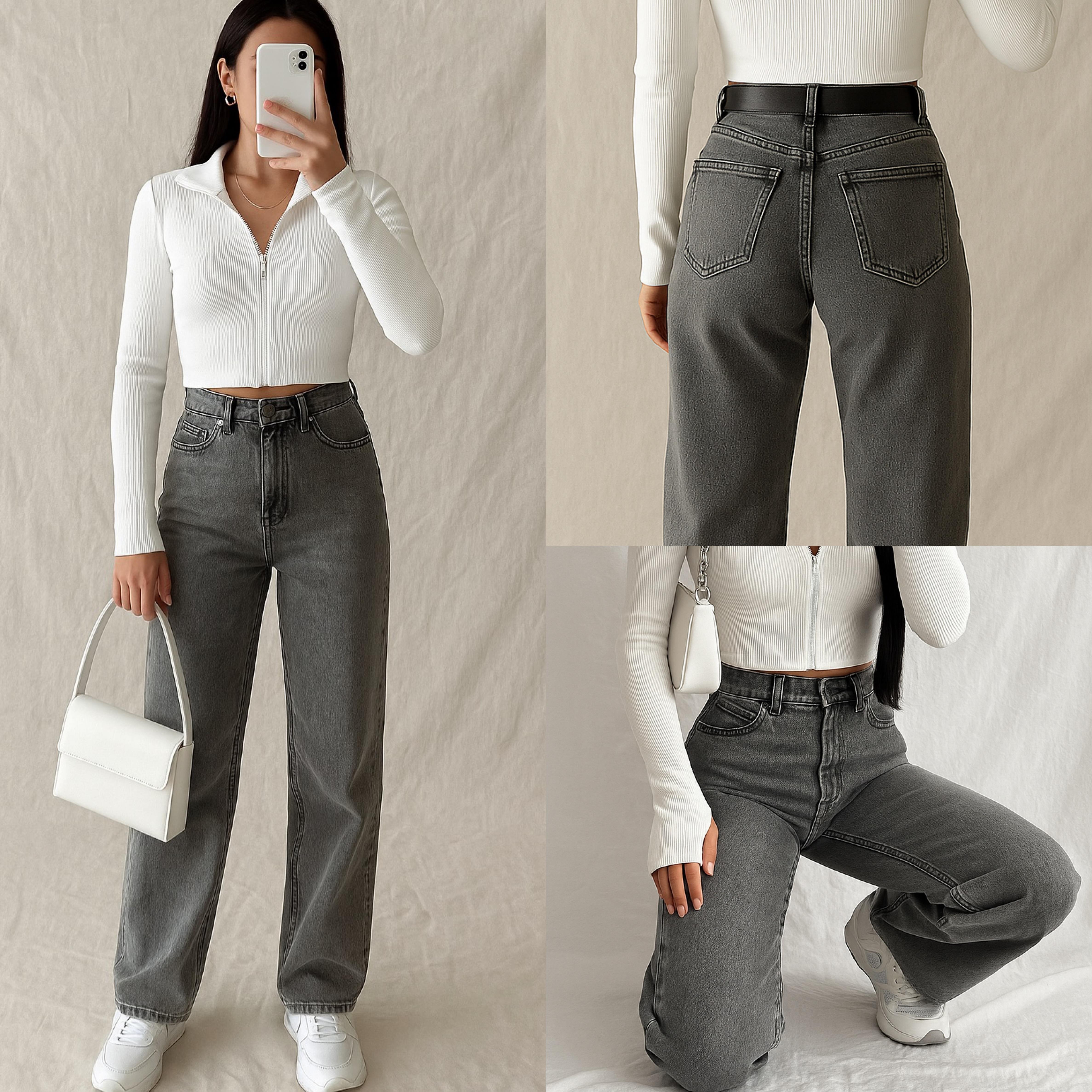 ZR GREY YÜKSEK BEL JEAN