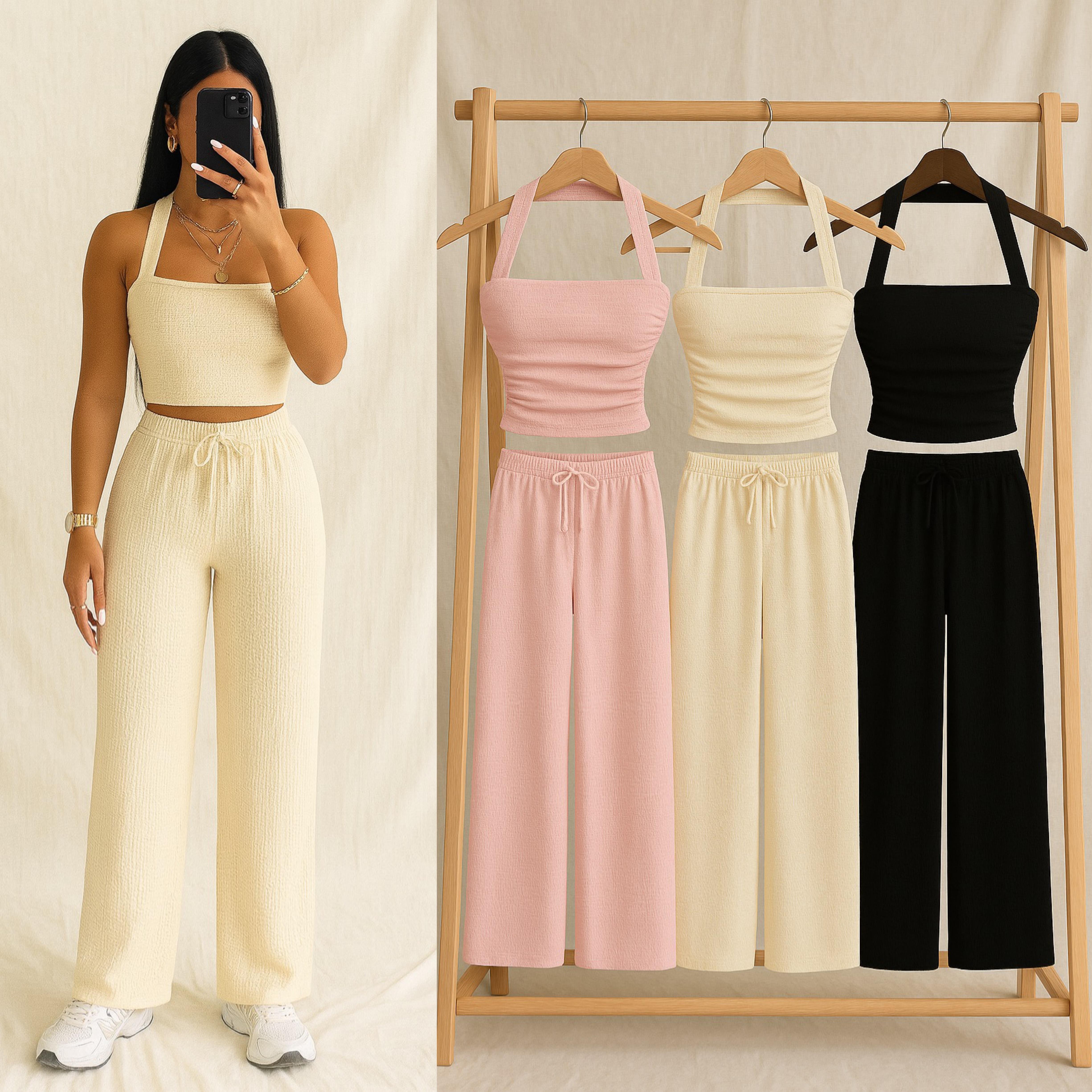 ZR HALTER YAKA BLUZ PANTOLON TAKIM 