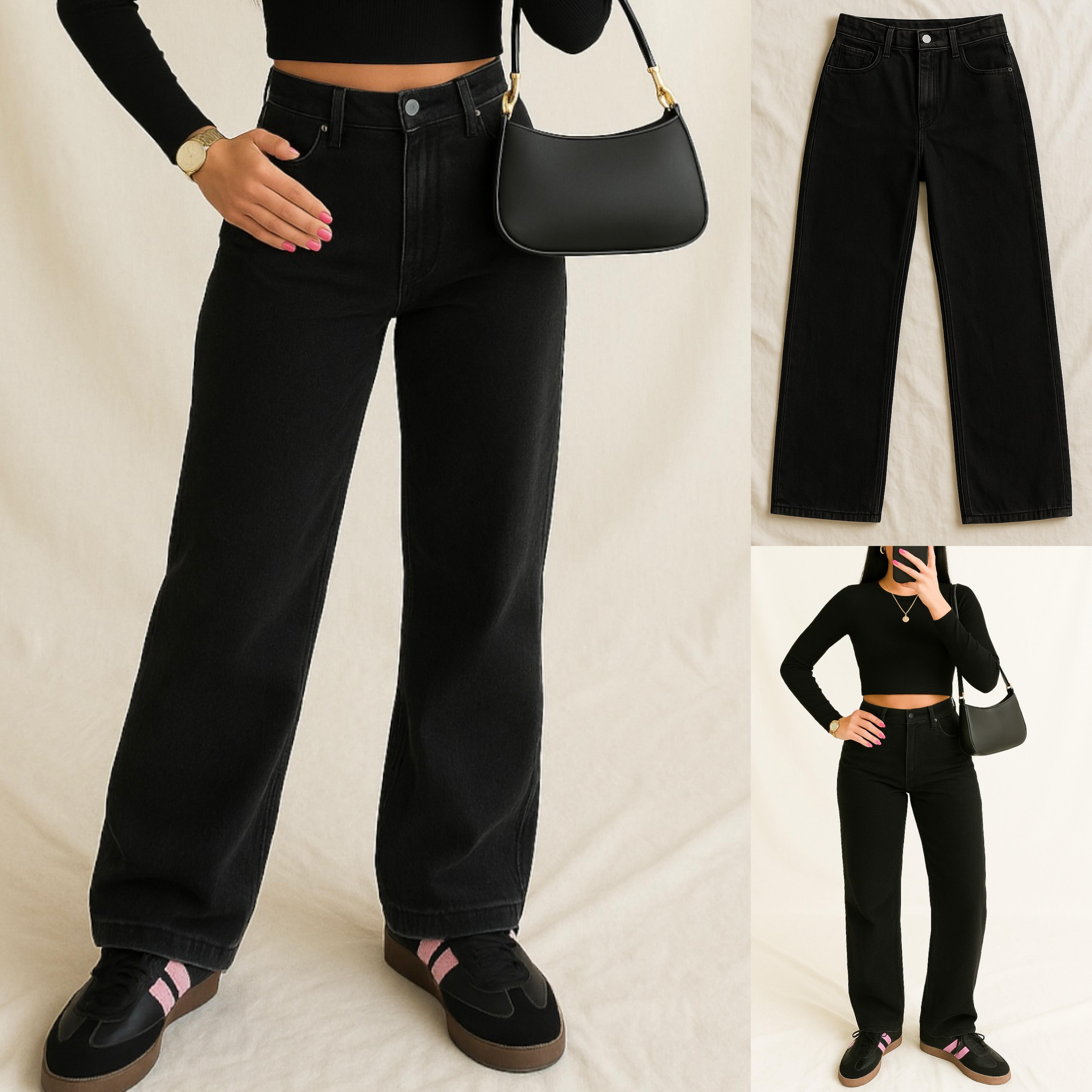 ZR  YÜKSEK BEL BLACK WIDE LEG JEAN 