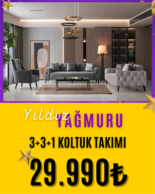VİZE QUEEN PLUS 3+3+1 KOLTUK TAKIMI-ORJINAL RENKEYLÜL'ÜN YILDIZLARI