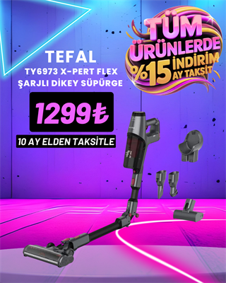 TEFAL TY6973 X-PERT FLEX ŞARJLI DİKEY SÜPÜRGEDik Süpürgeler