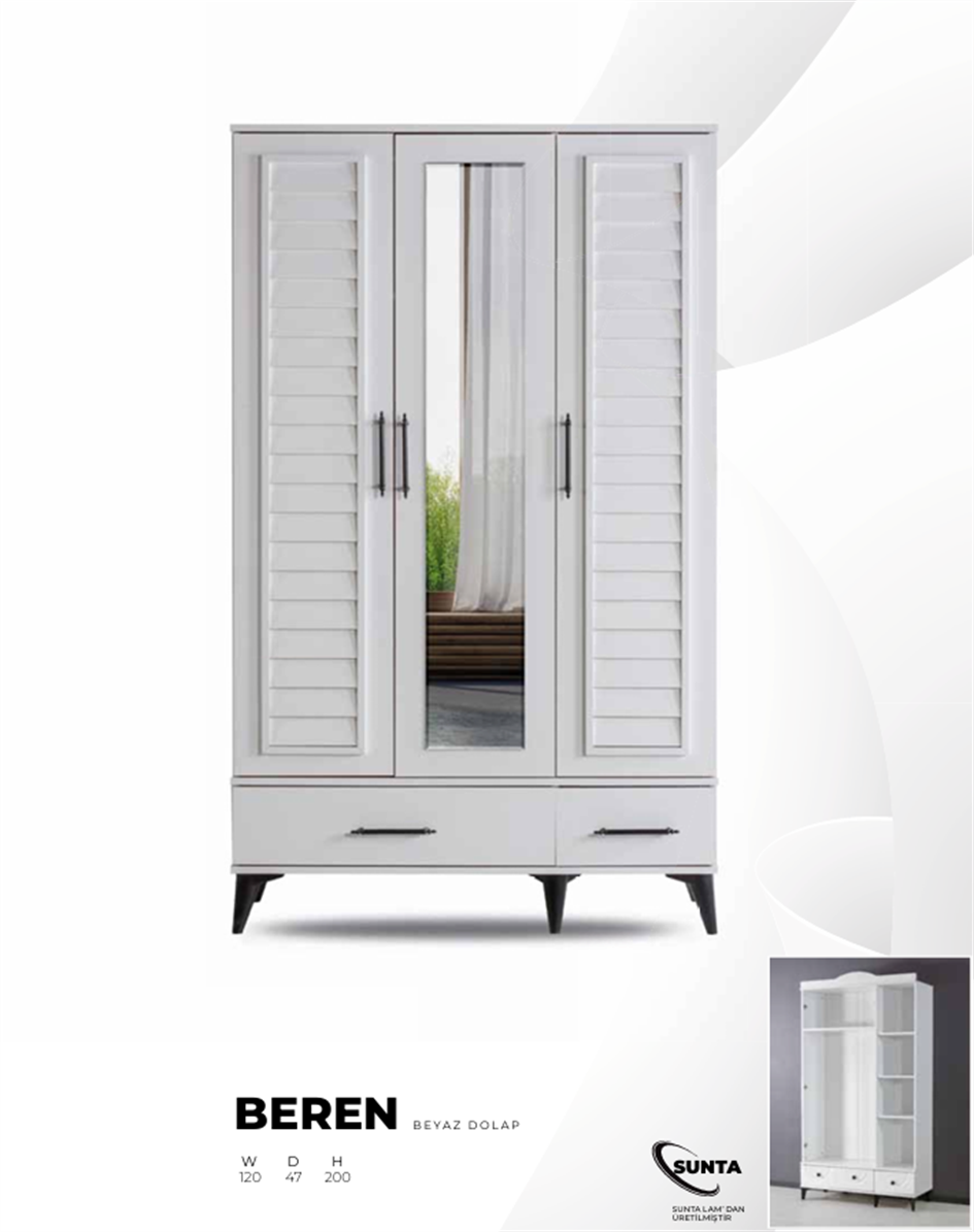 mania153様　白一枚 Panda Beren 3 Kapılı Dolap | Hedef AVM - Uygun Fiyat, Elden Taksit