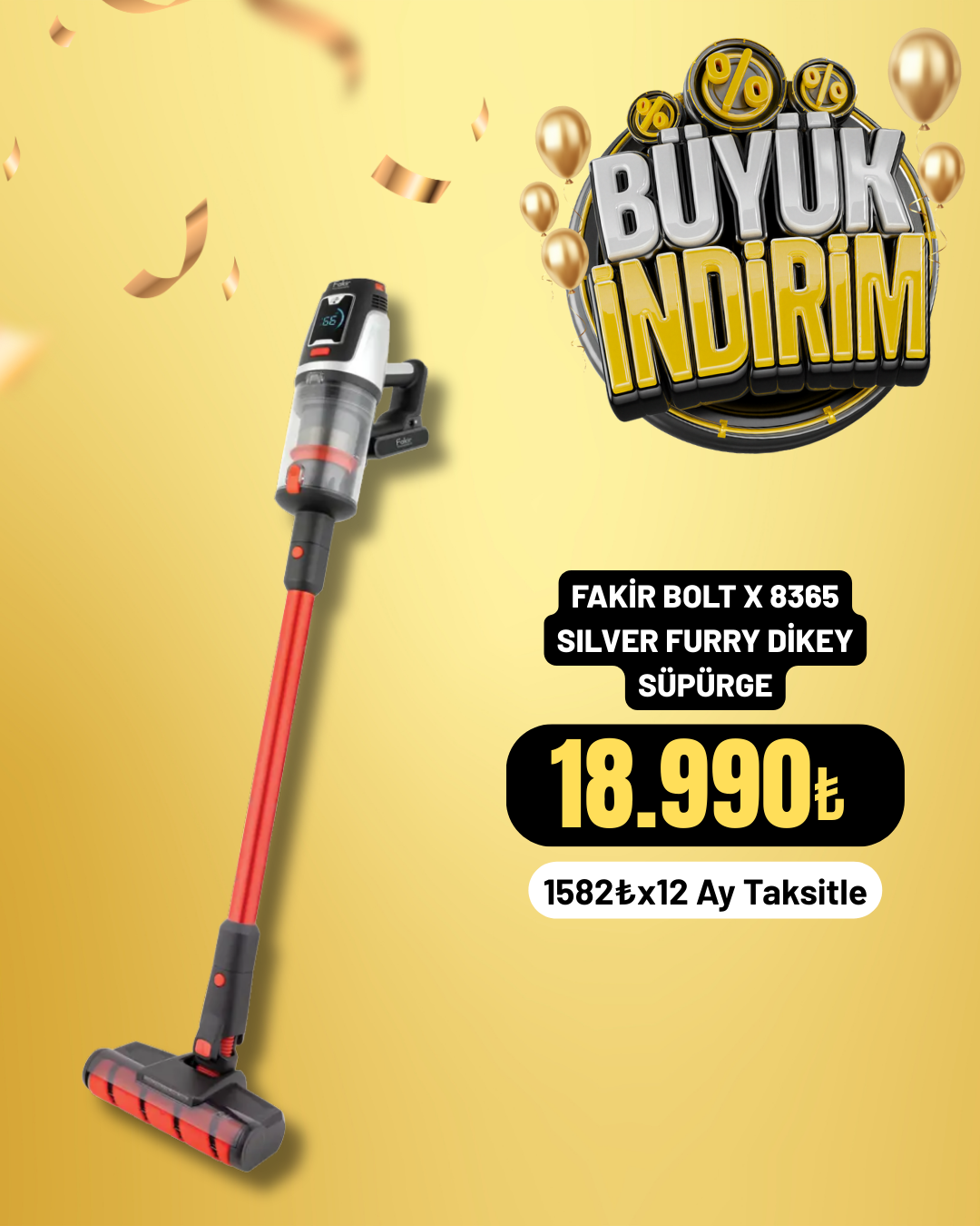 Fakir Bolt X 8365 Silver Furry Dikey Süpürge - Hedef AVM'de Elden