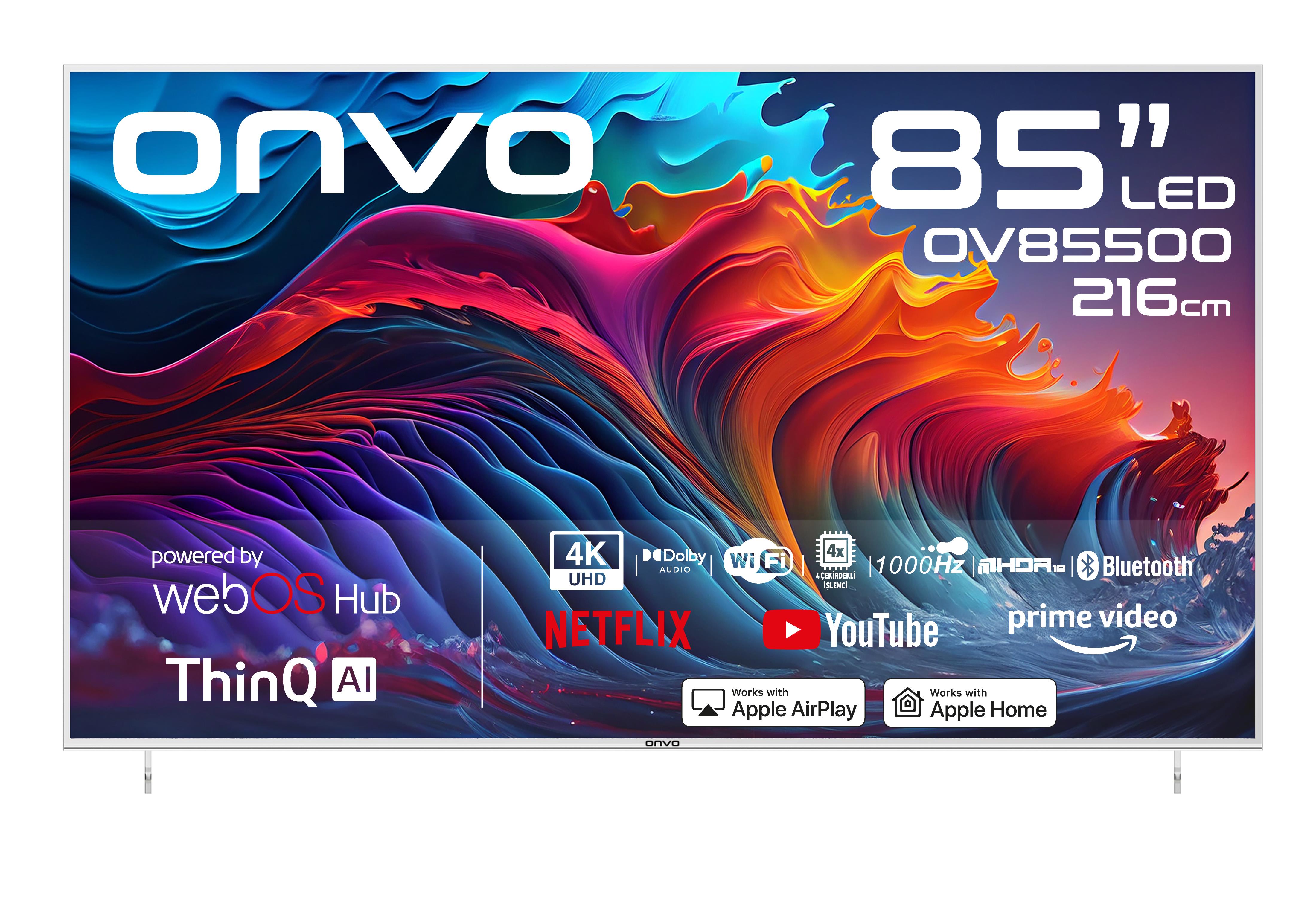 Onvo 85'' Qled Google 4k Uhd Uydulu Led Tv