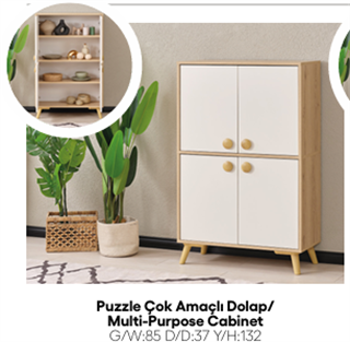 鳳舟 Evi̇ssa Puzzle 7415701 132cm Li̇k Geni̇ş Çok Amaçli Dolap - Hedef