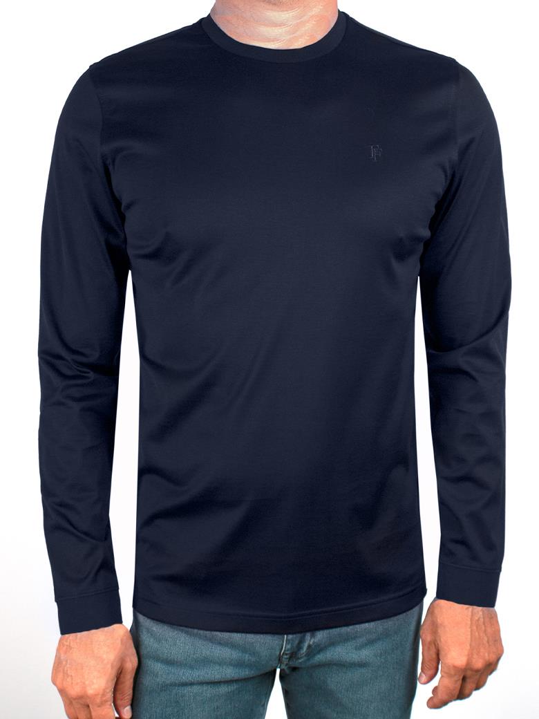 Bisiklet Yaka Uzun Kollu Süprem Merserize T-Shirt