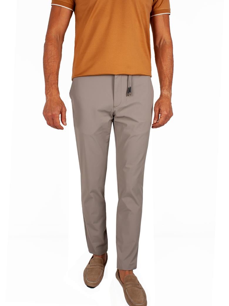 Regular Fit Belden Bağlamalı Vizon Jogger Pantolon