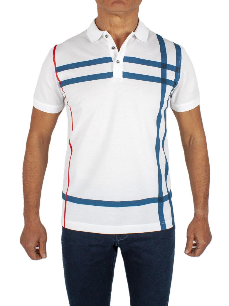 Regular Fit Desenli Merserize %100 Pamuk Lacivert Polo Tişört