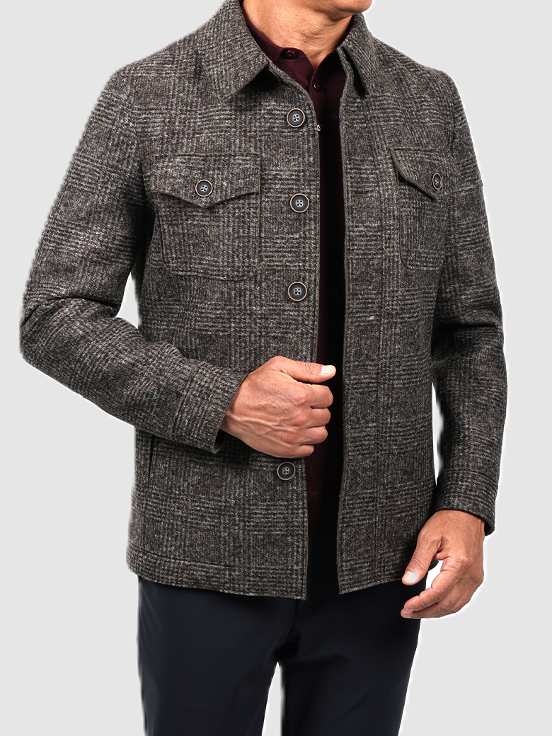Regular Fit Ekose Yün Kaban