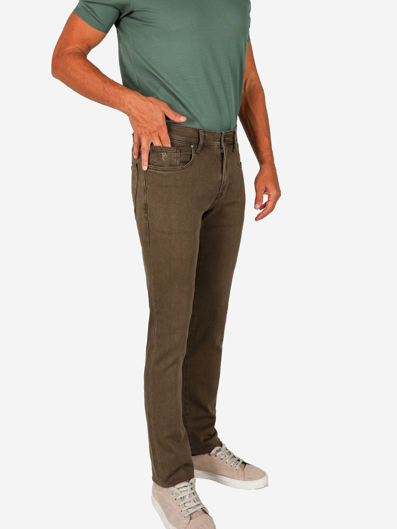 Regular Fit Likralı Bej Denim Kot Pantolon