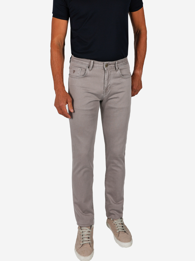 Regular Fit Likralı Gri Denim Kot Pantolon
