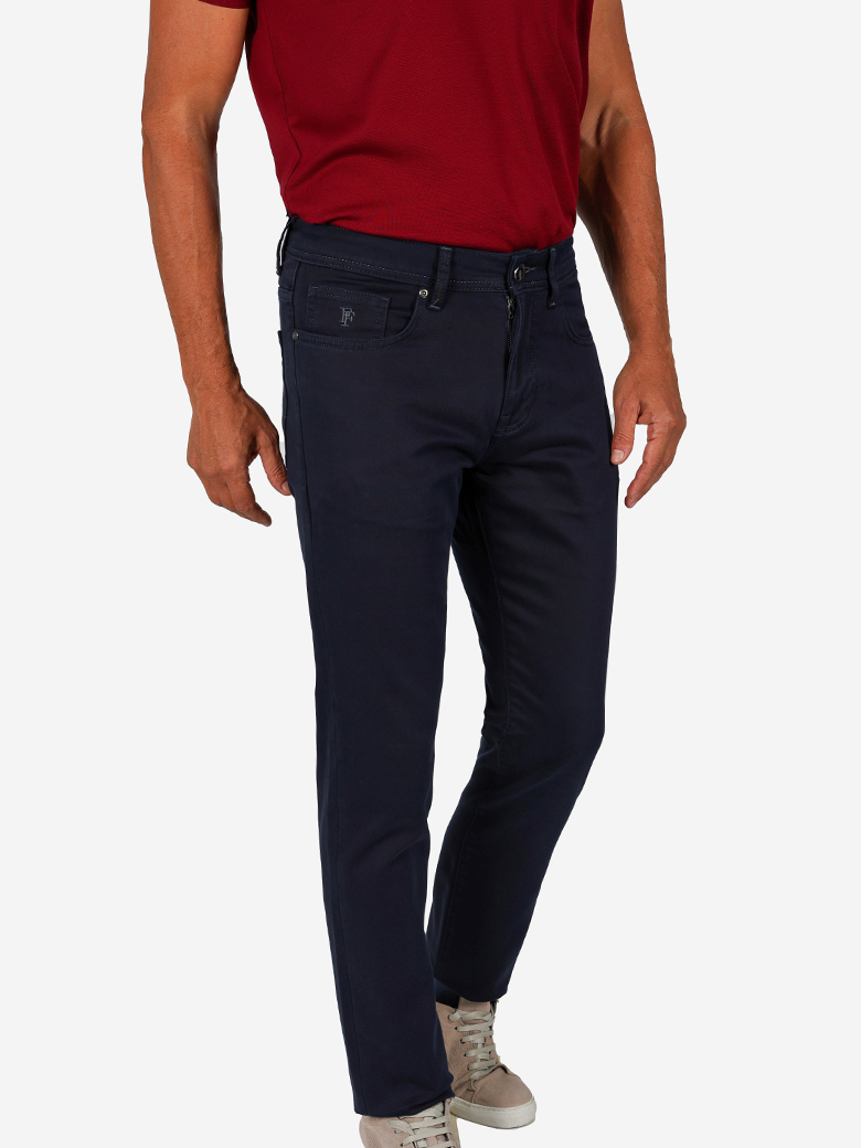 Regular Fit Likralı Lacivert Denim Kot Pantolon