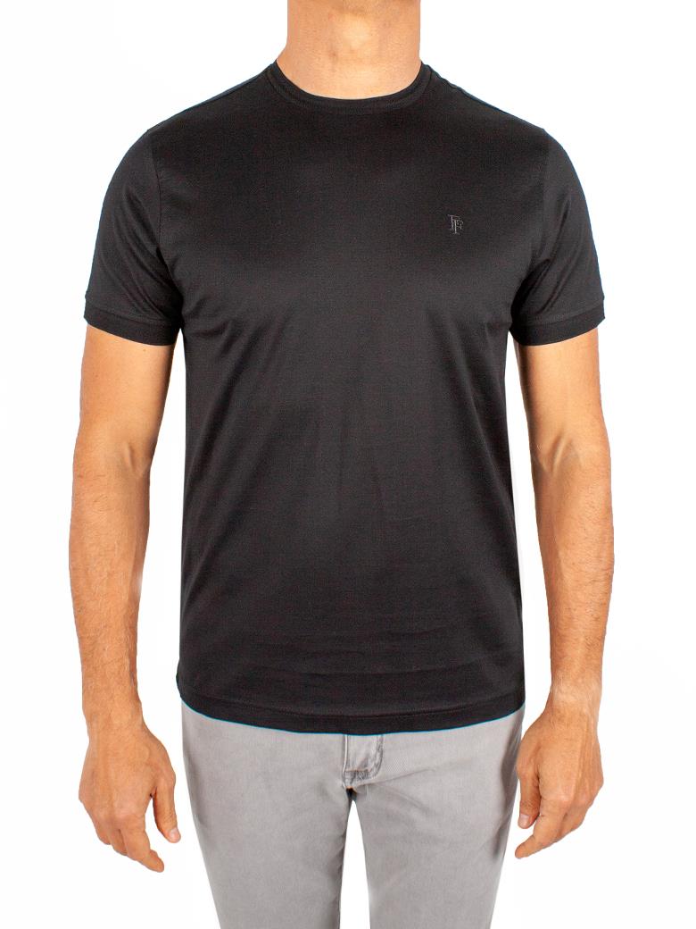 Regular Fit Merserize %100 Pamuk Siyah Bisiklet Yaka Tişört