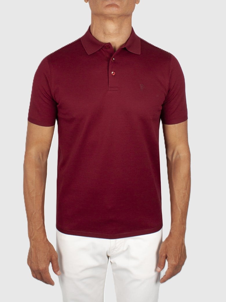 Regular Fit Merserize Bordo Polo Yaka Tişört