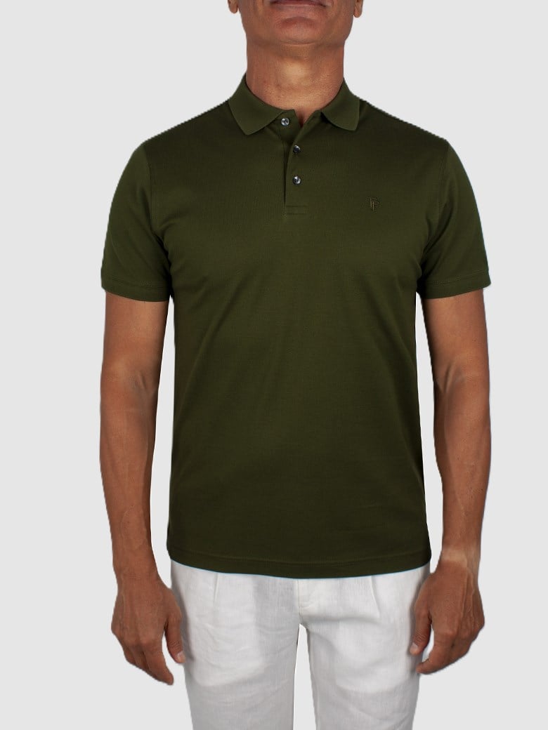 Regular Fit Merserize Haki Polo Yaka Tişört