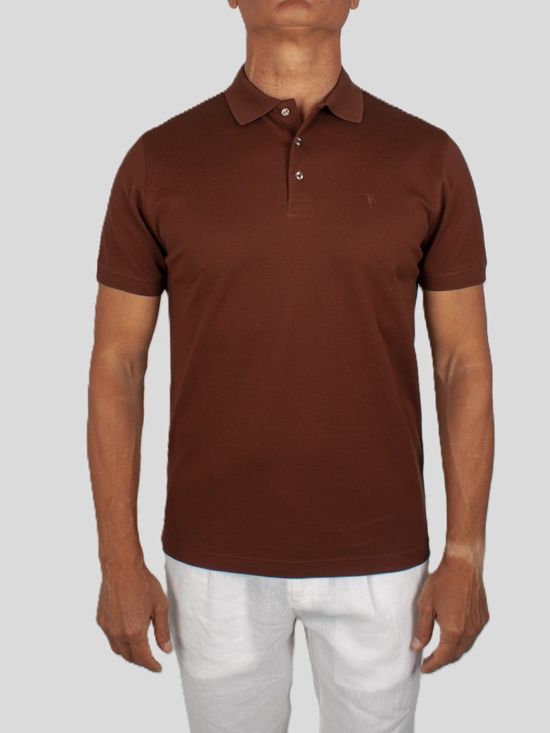 Regular Fit Merserize Koyu Kahve Polo Yaka Tişört
