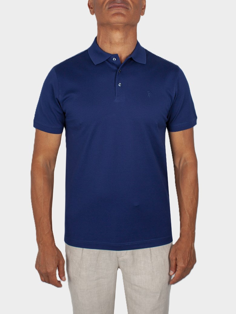 Regular Fit Merserize Lacivert Polo Yaka Tişört