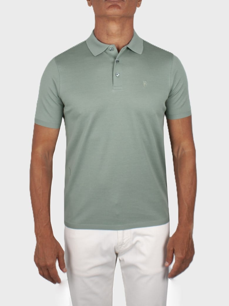 Regular Fit Merserize Yeşil Polo Yaka Tişört